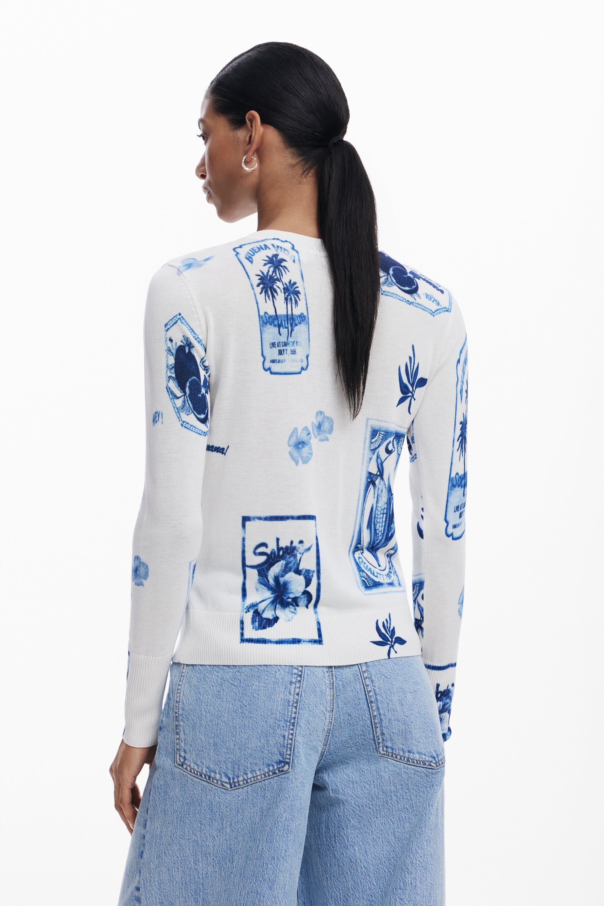 Motif Jumper - White/Blue