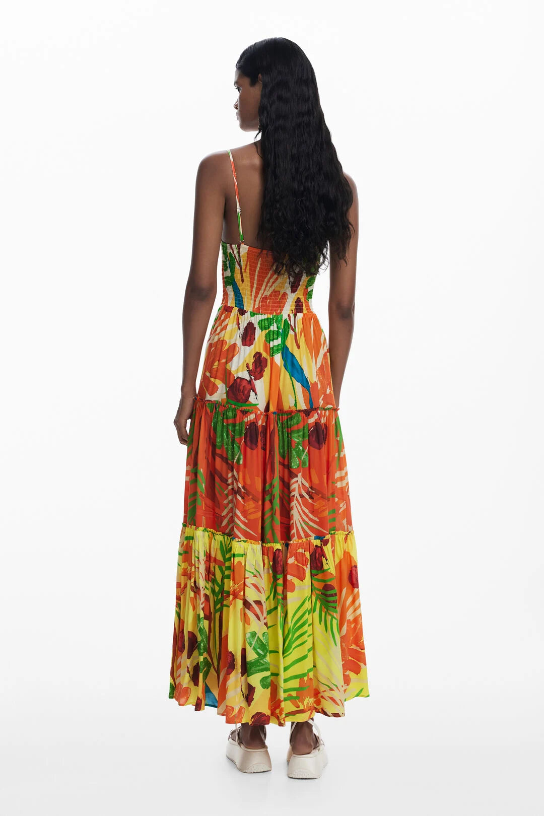 Tropical Maxi Dress - Orange