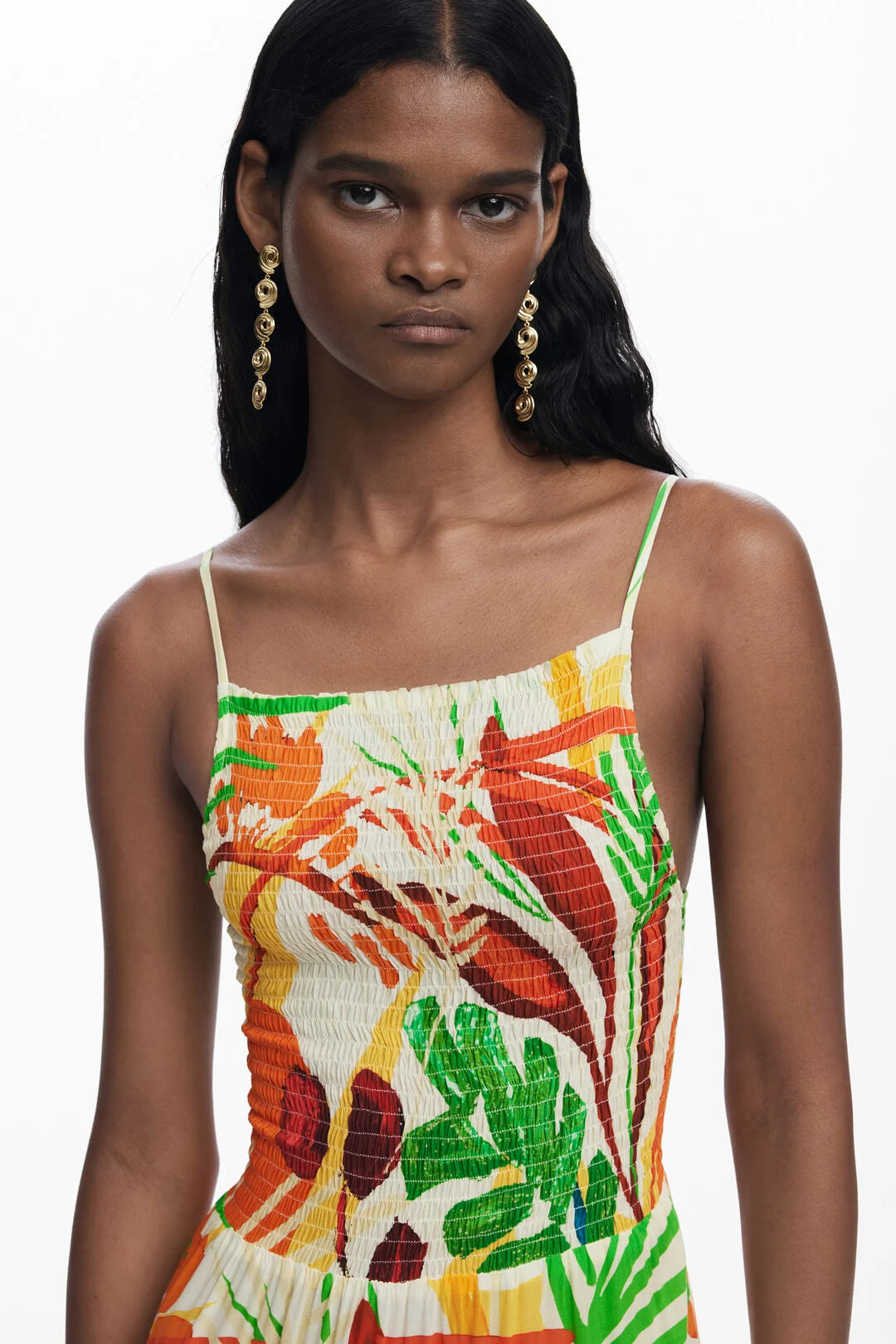 Tropical Maxi Dress - Orange
