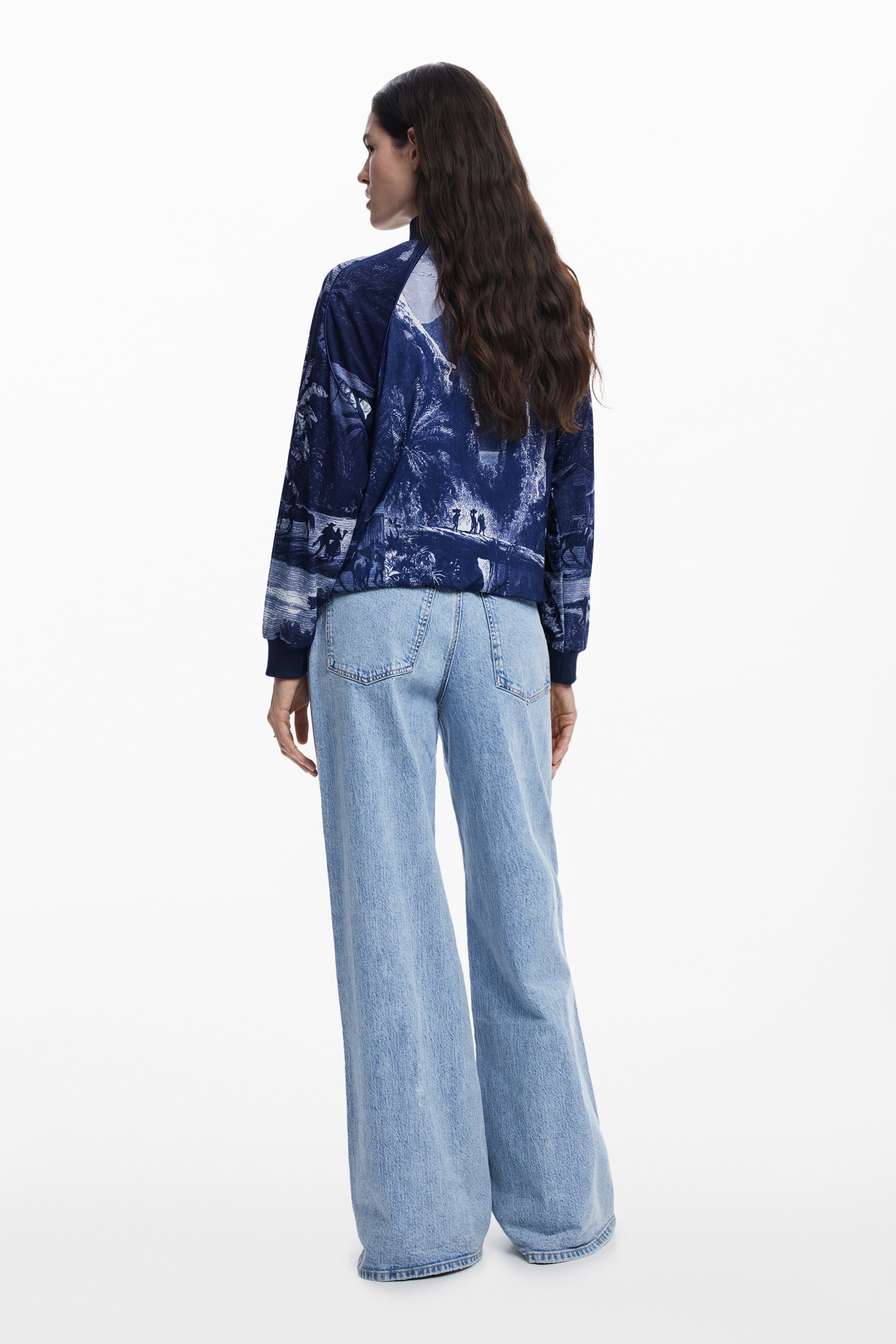 Mesh Bomber Jacket - Blue
