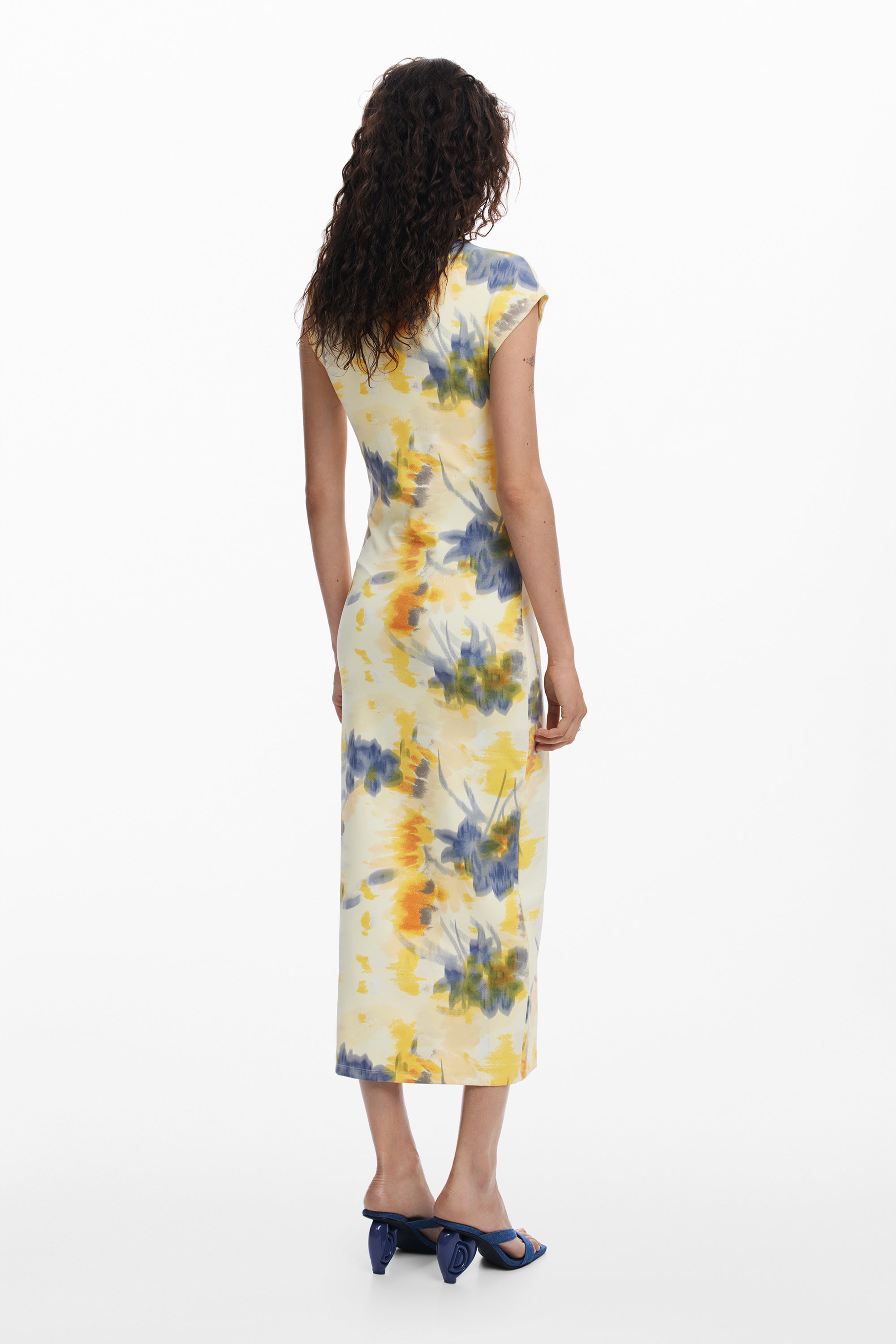 Cap Sleeve Dress - Yellow