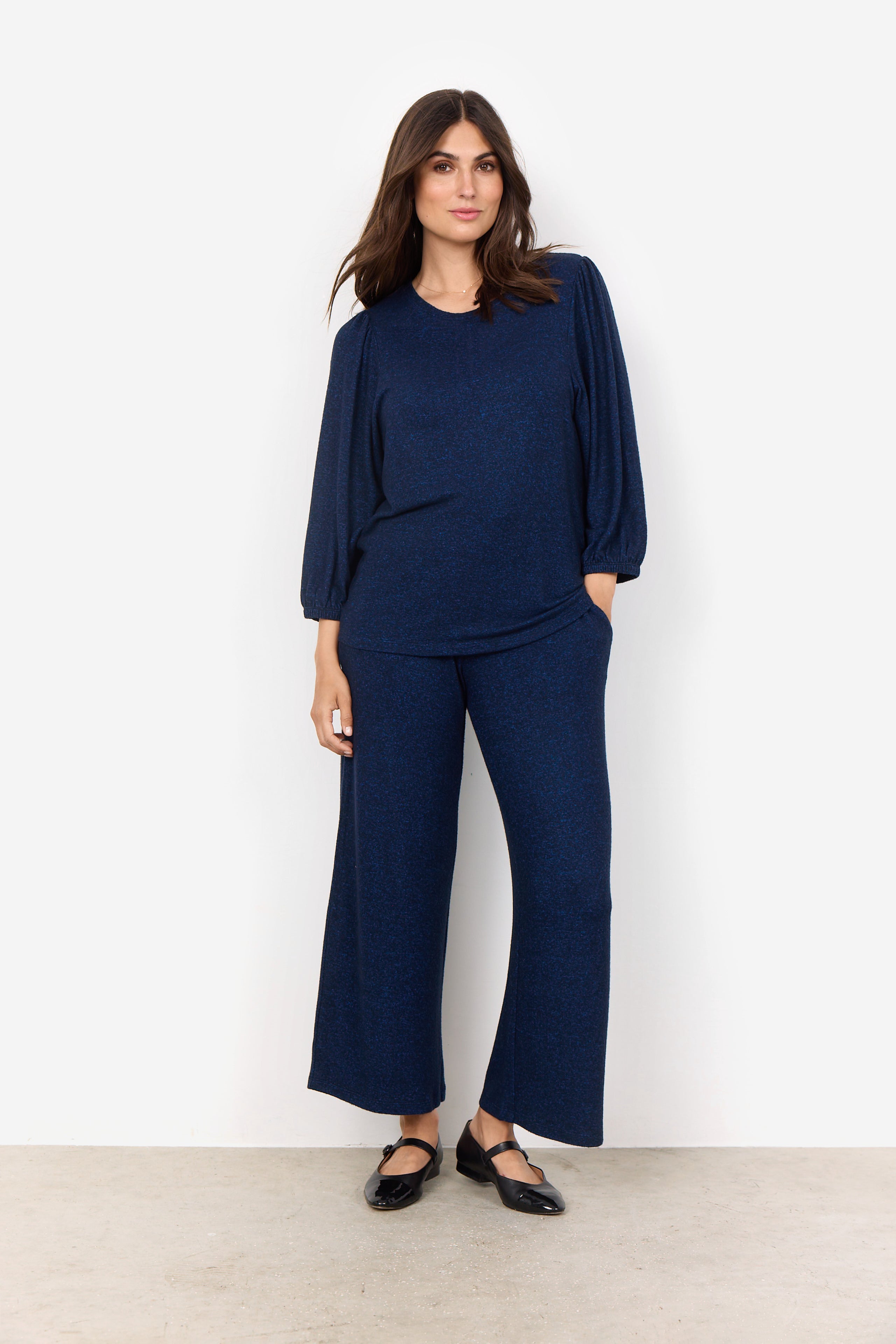 Biara Puff Sleeve Jumper - Navy Blue