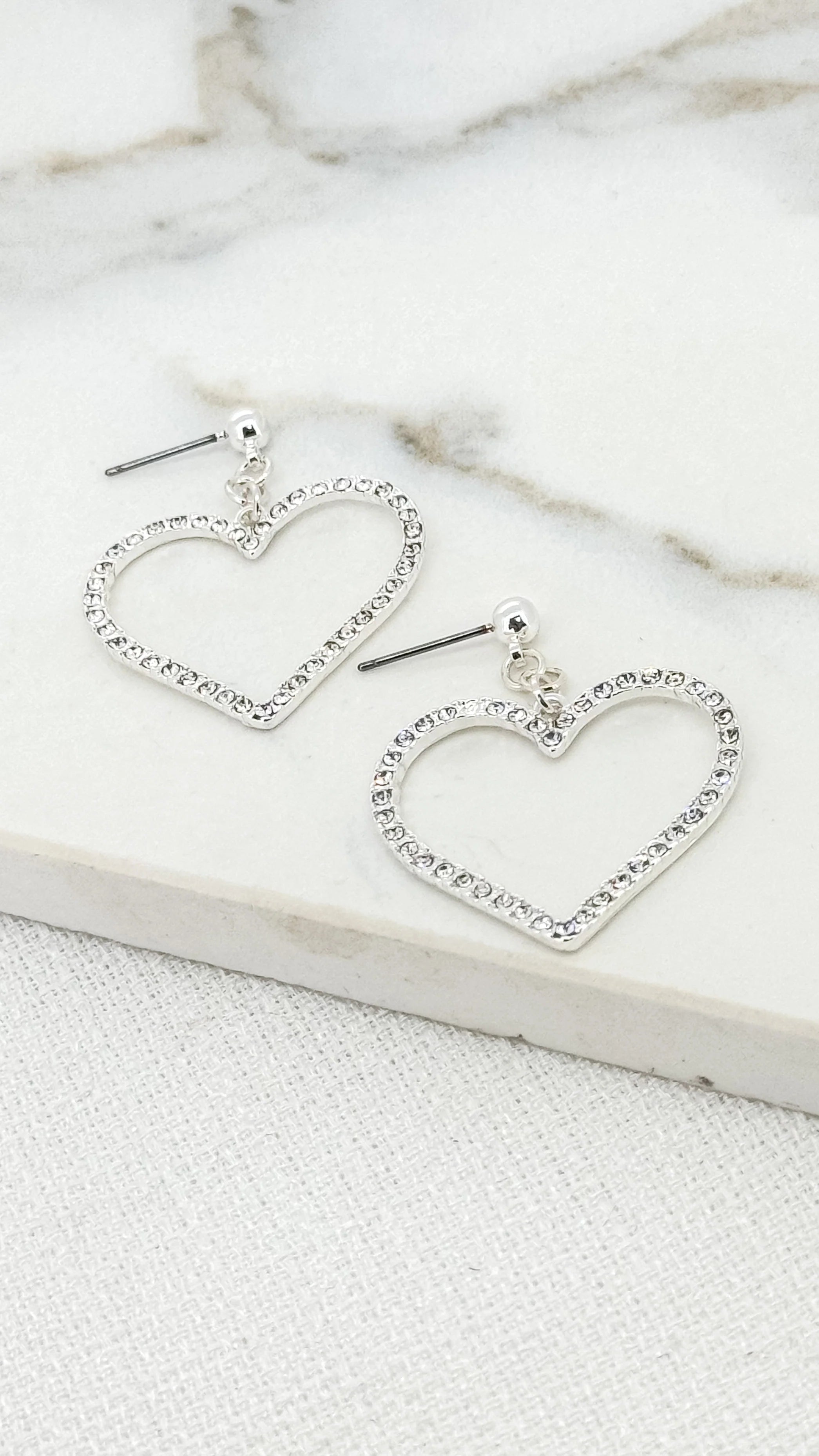 Heart Earrings - Silver