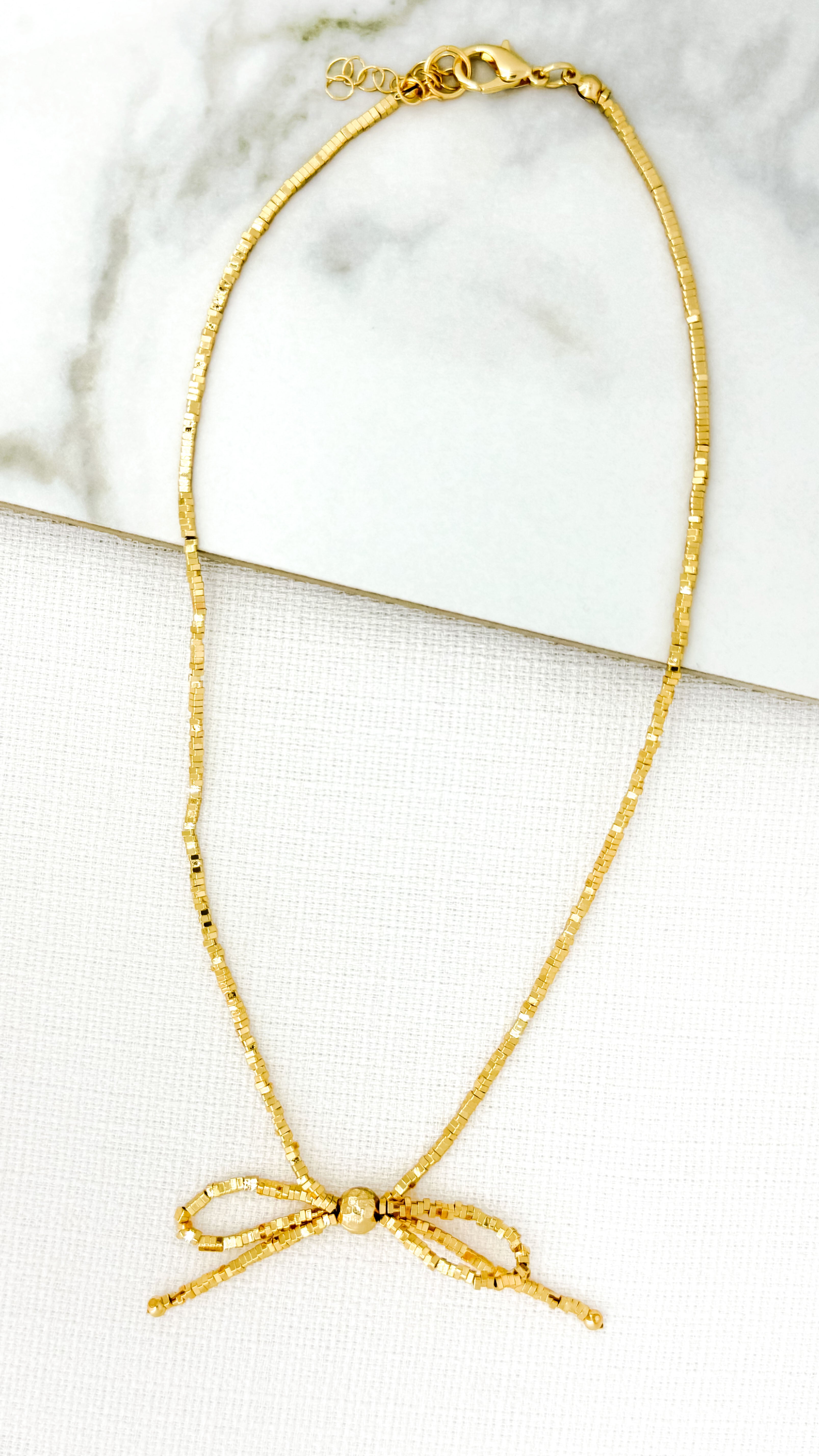 Short Bow Necklace - Gold