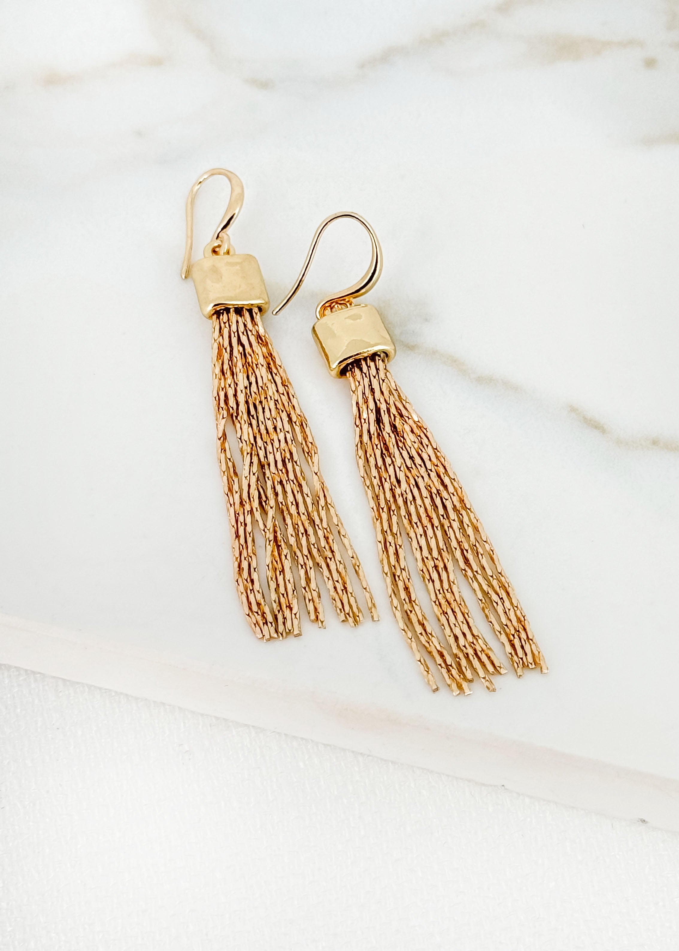 Earrings - Gold Tassel