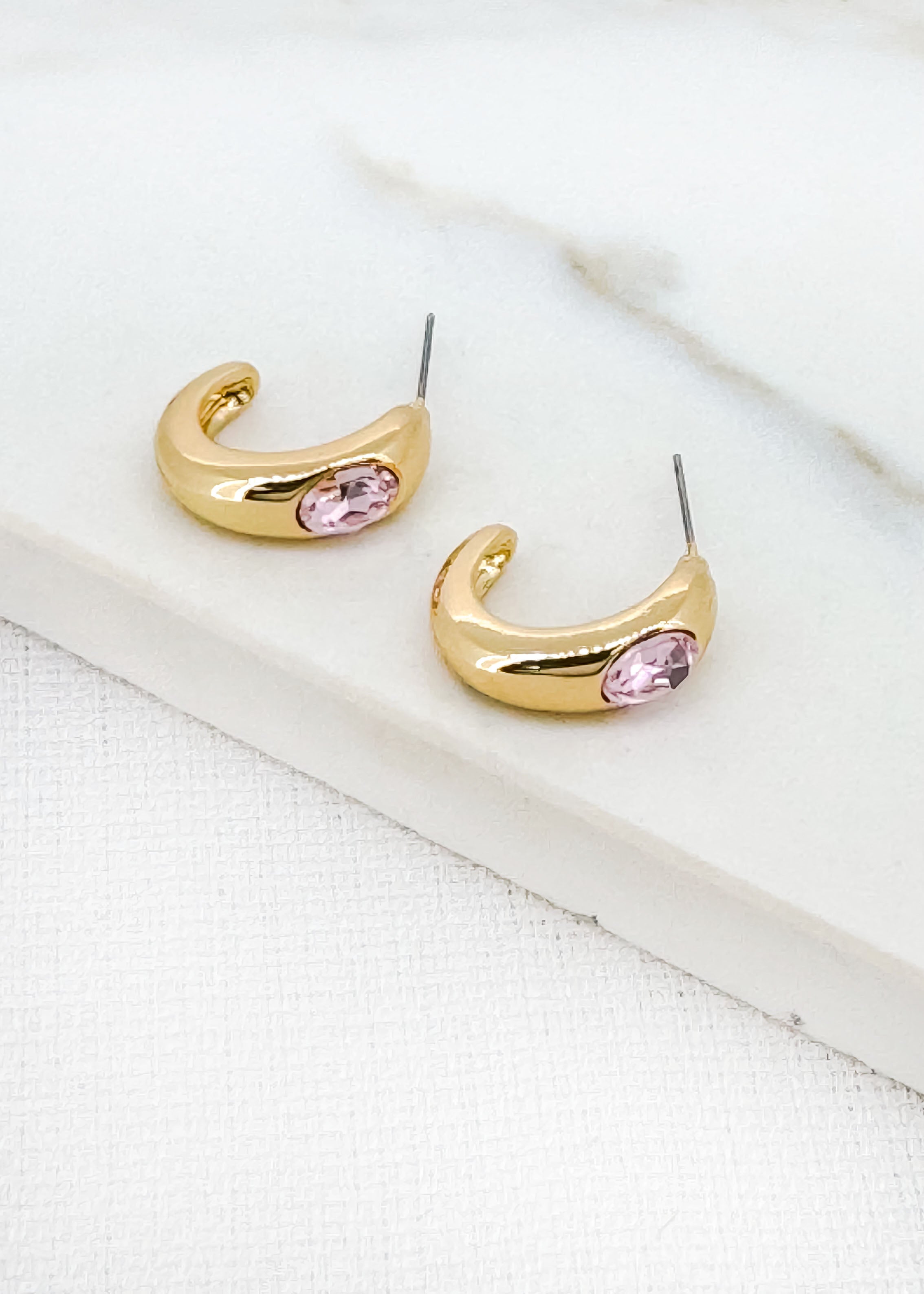 Earrings - Gold/Pink