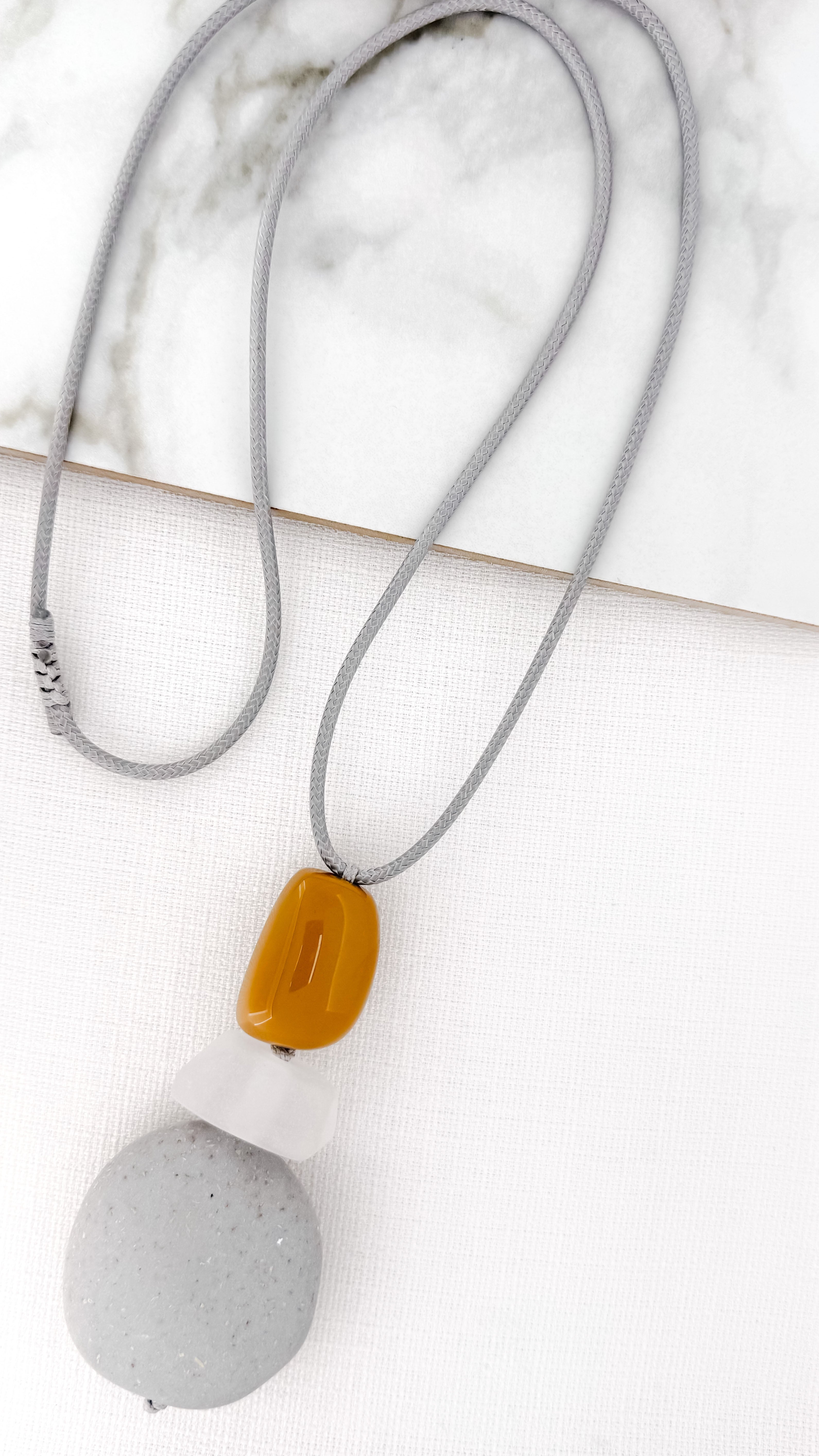 Long Necklace - Grey