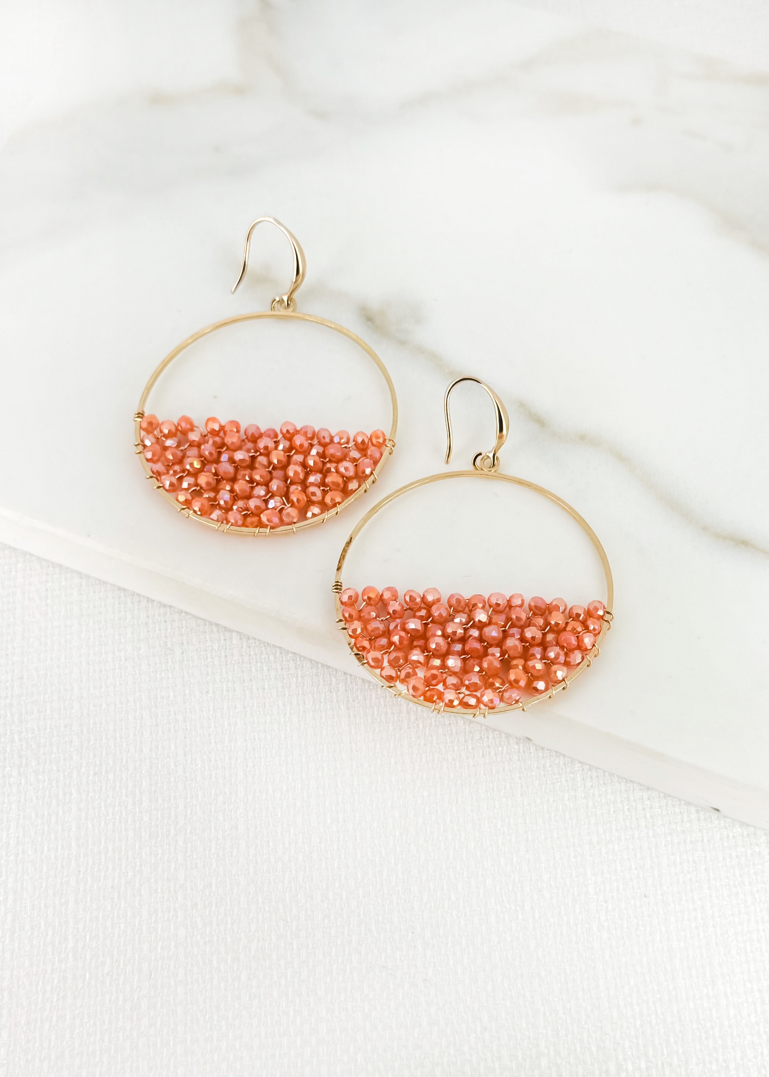 Earrings - Peach/Gold