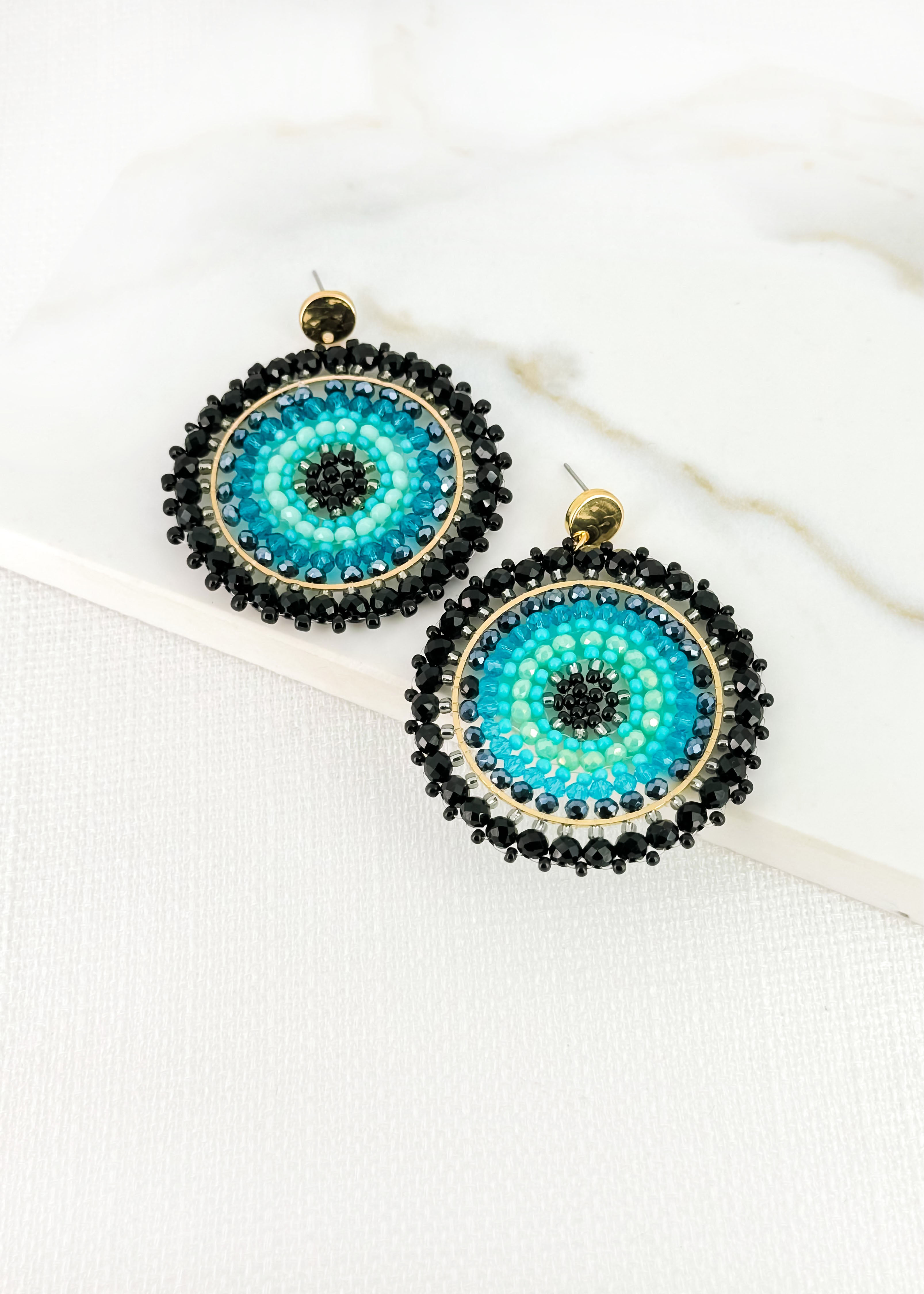 Earrings - Black/Gold