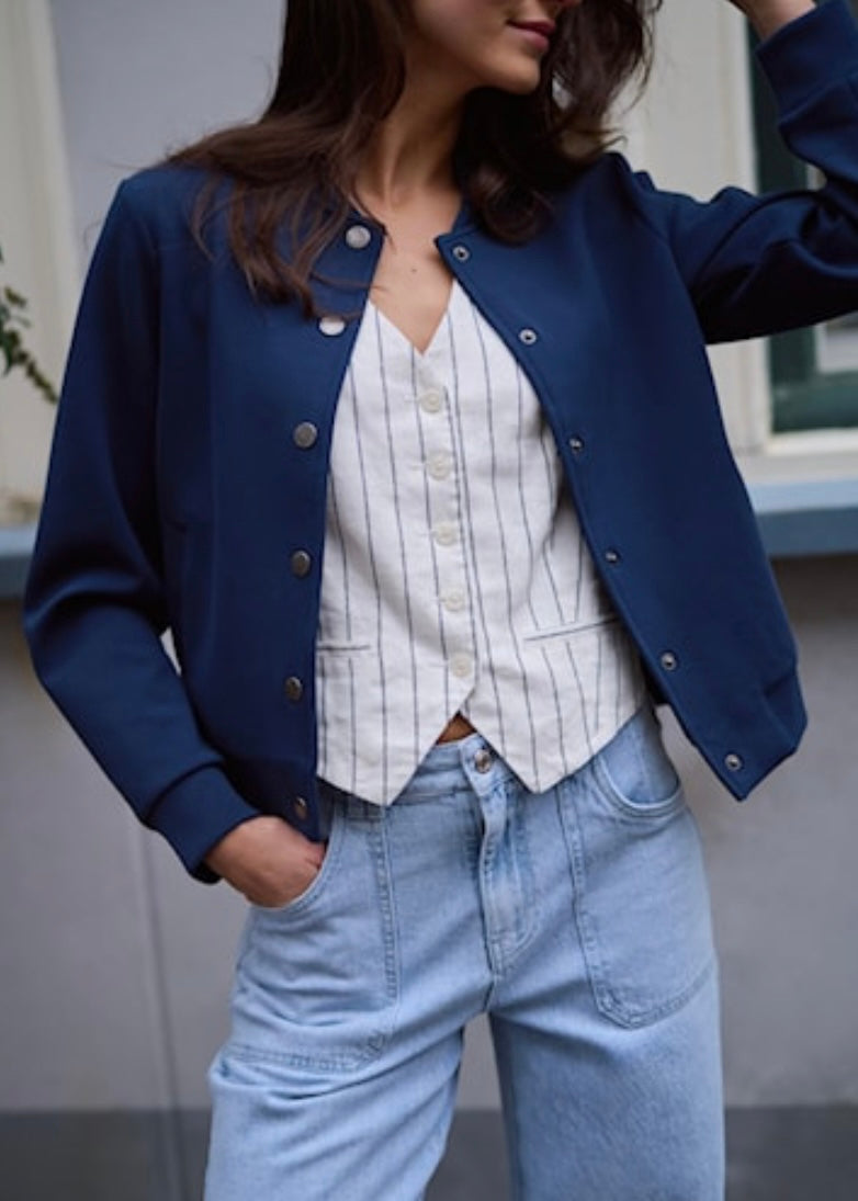 Pinstripe Waistcoat - Navy