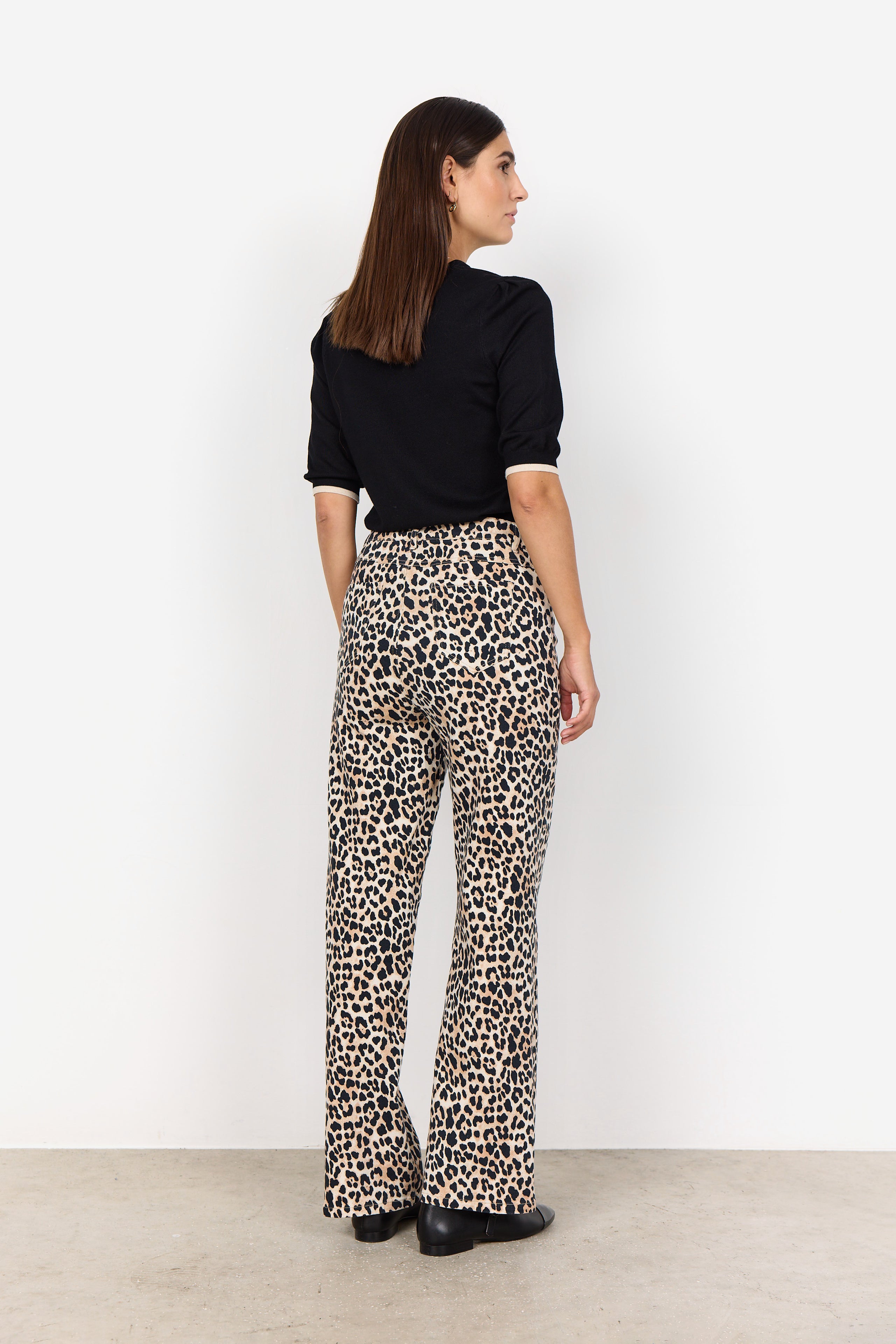 Owena Wide Leg Jeans - Animal Print