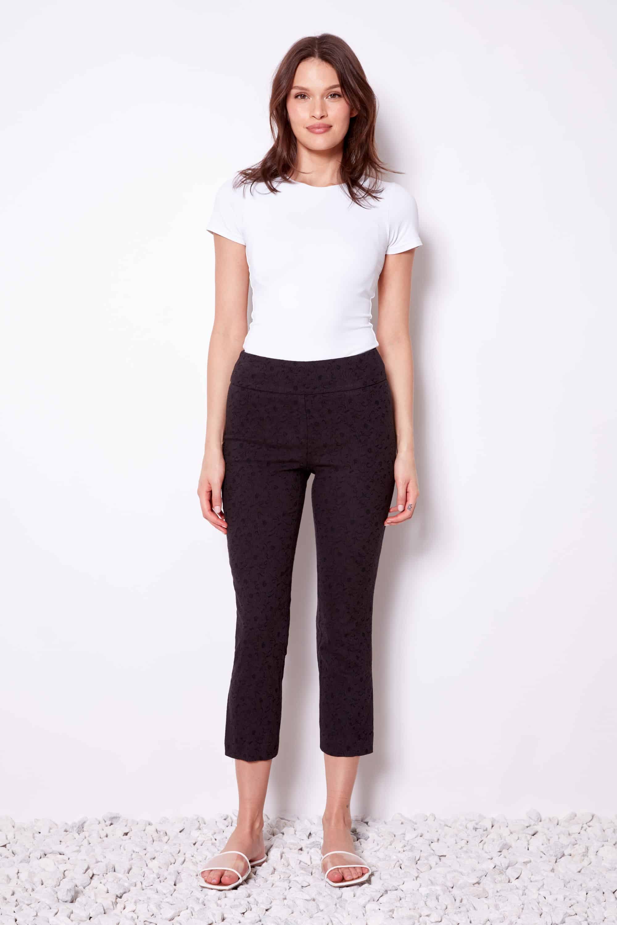 Ankle Grazer Jacquard Trousers - Black
