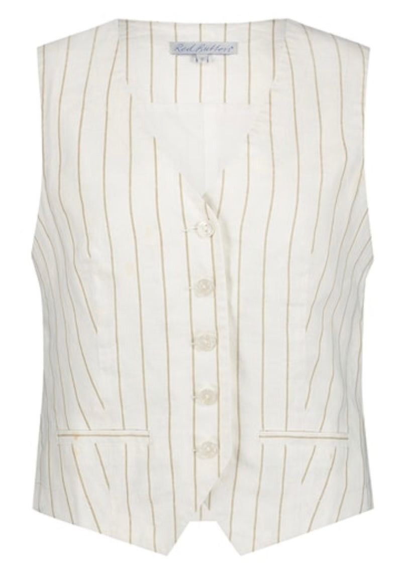 Pinstripe Waistcoat - Dark Sand