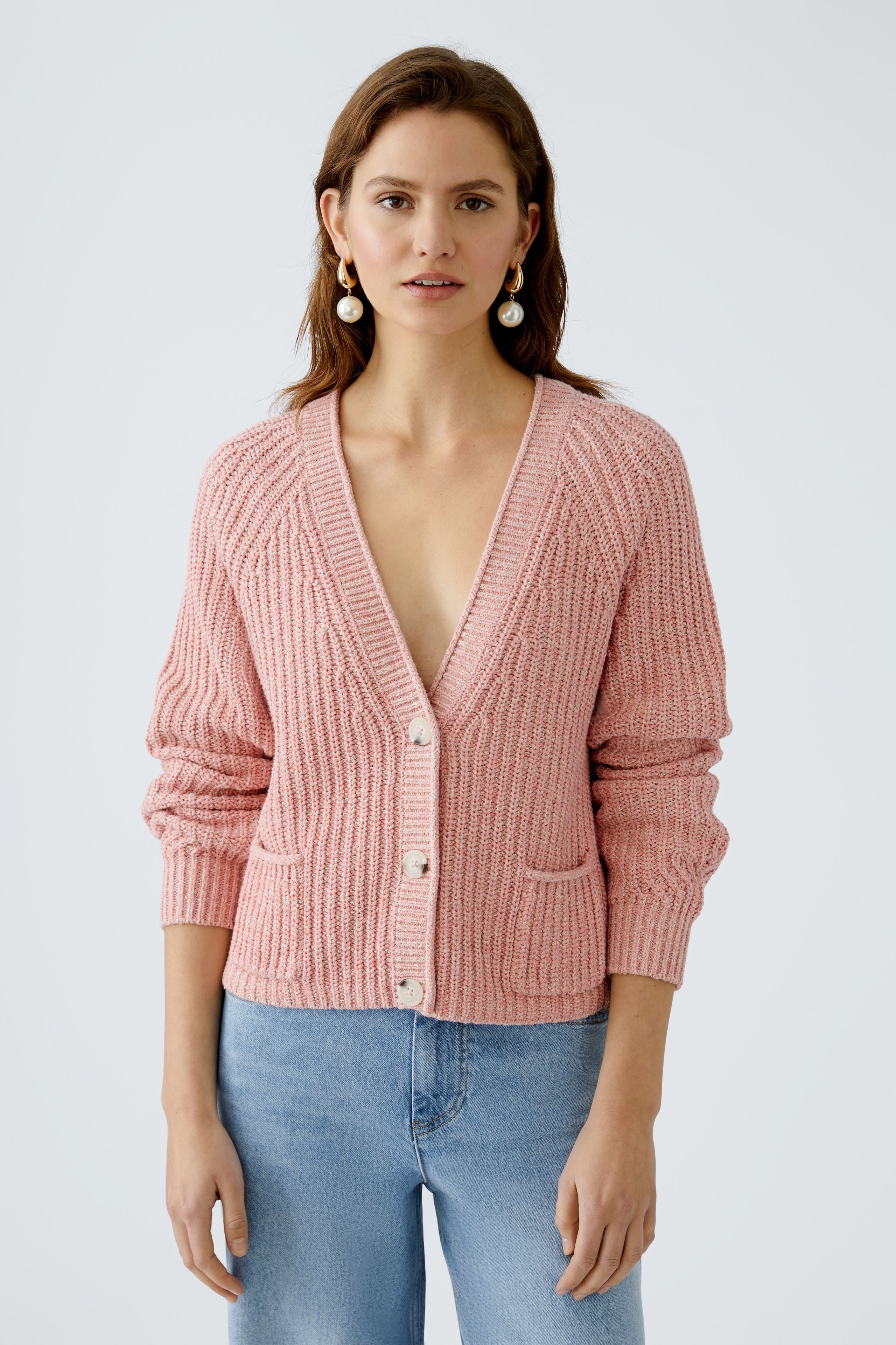Cable Knit Cardigan - Pink