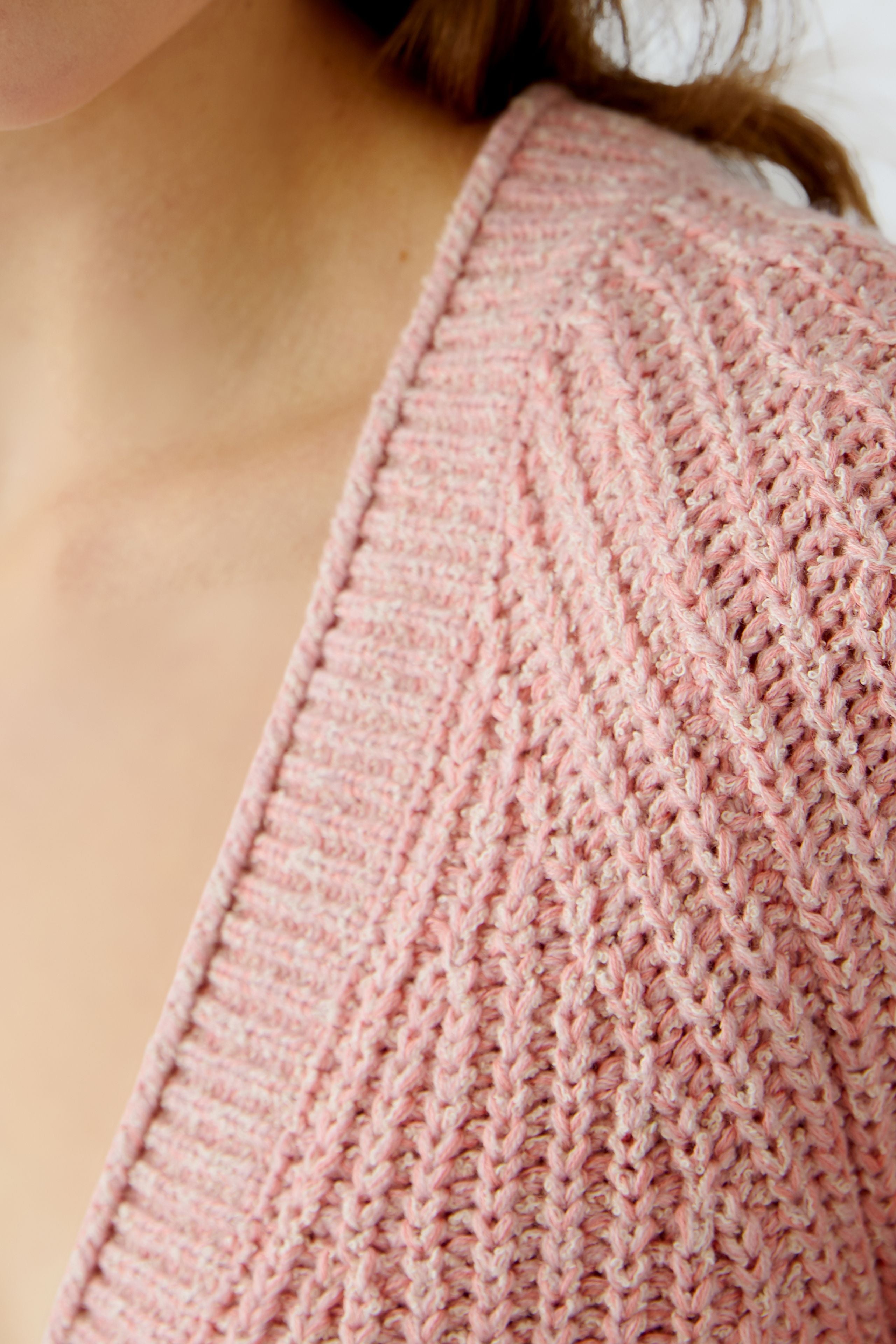 Cable Knit Cardigan - Pink