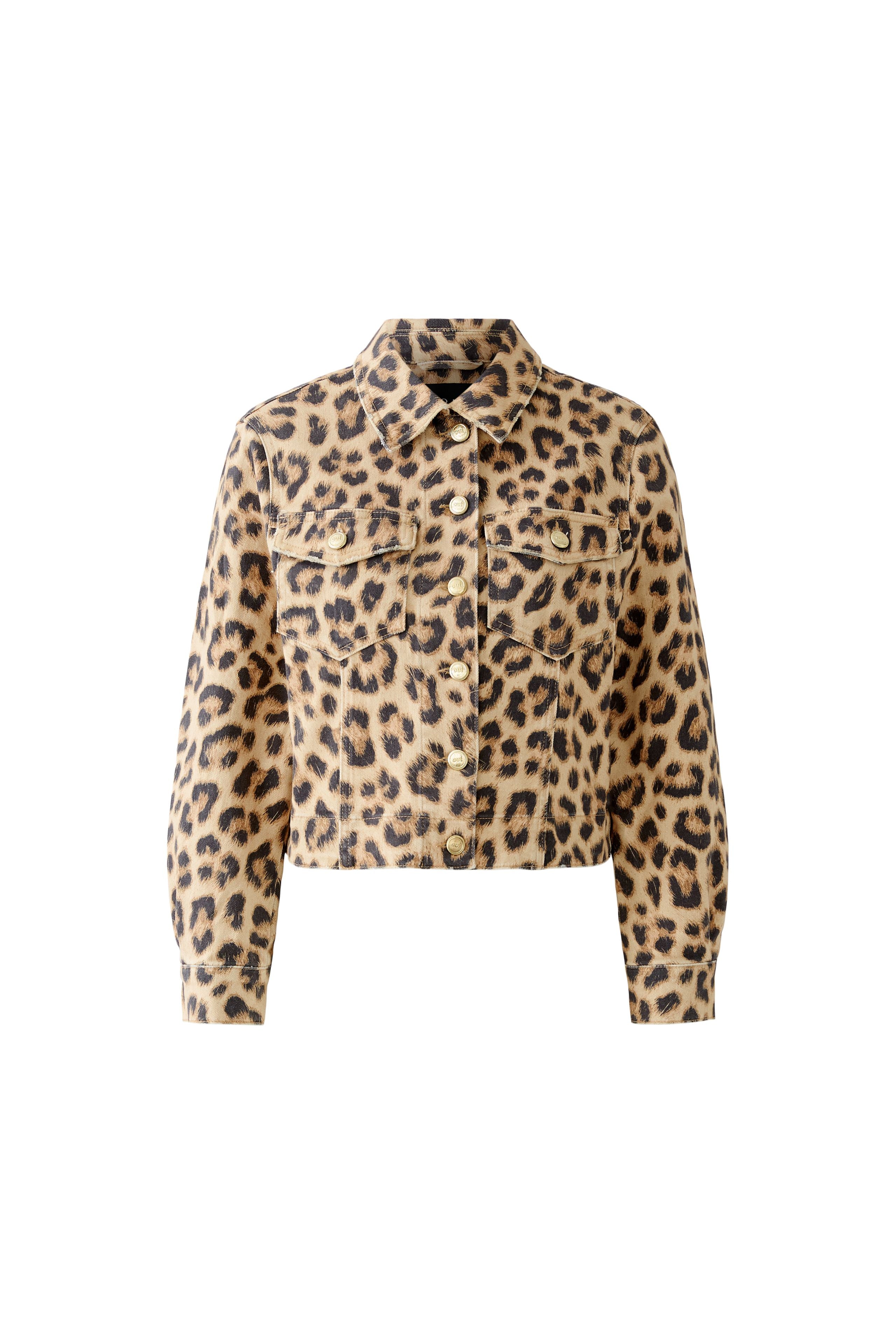 Boxy Denim Jacket - Leopard Print