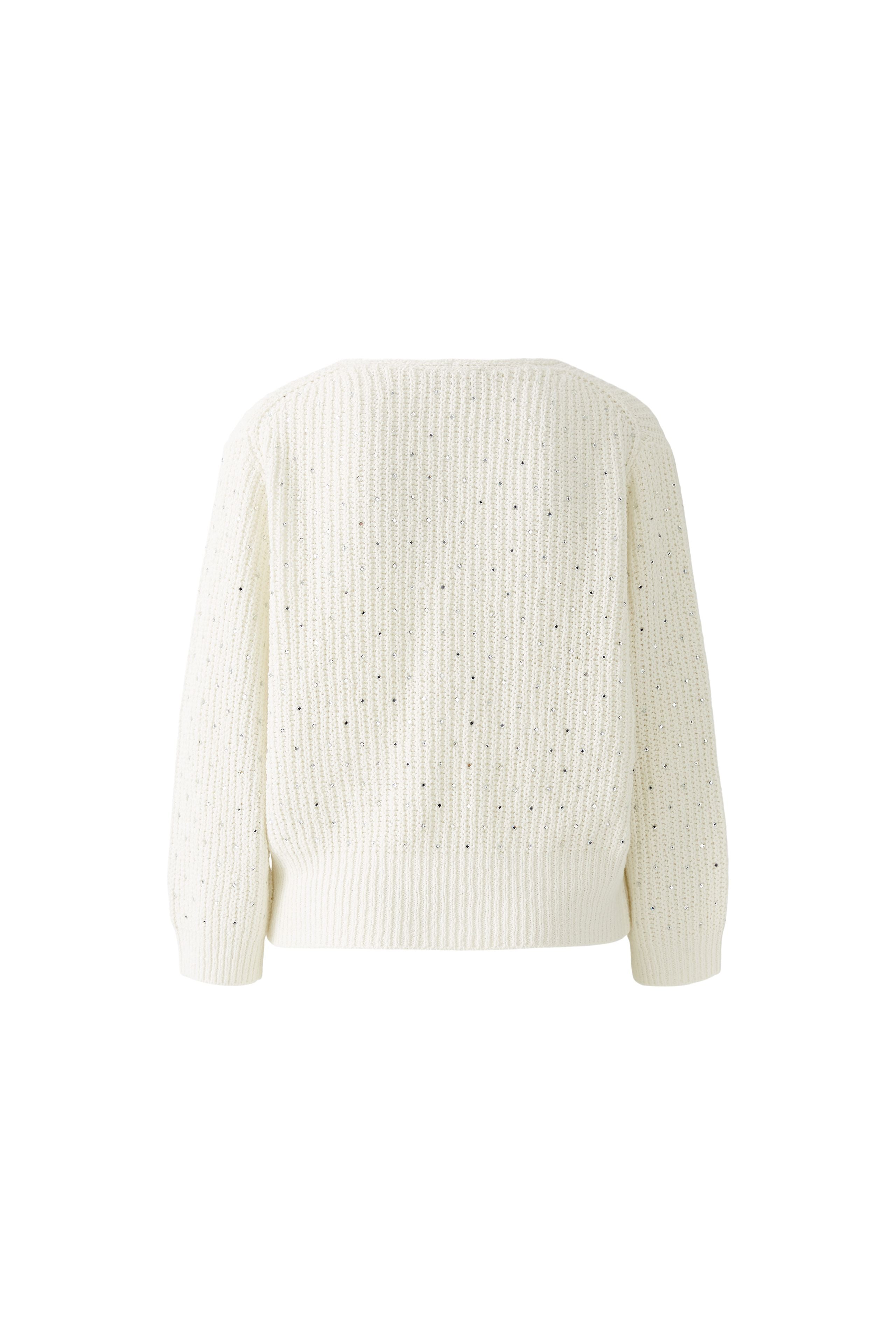Crystal V-Neck Jumper - Off White