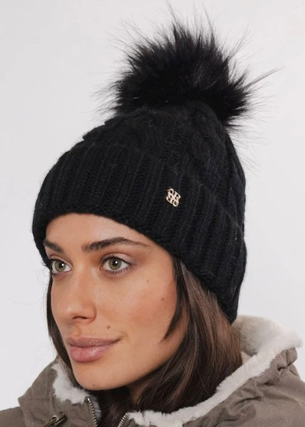 Elias Beanie with pom pom - Black