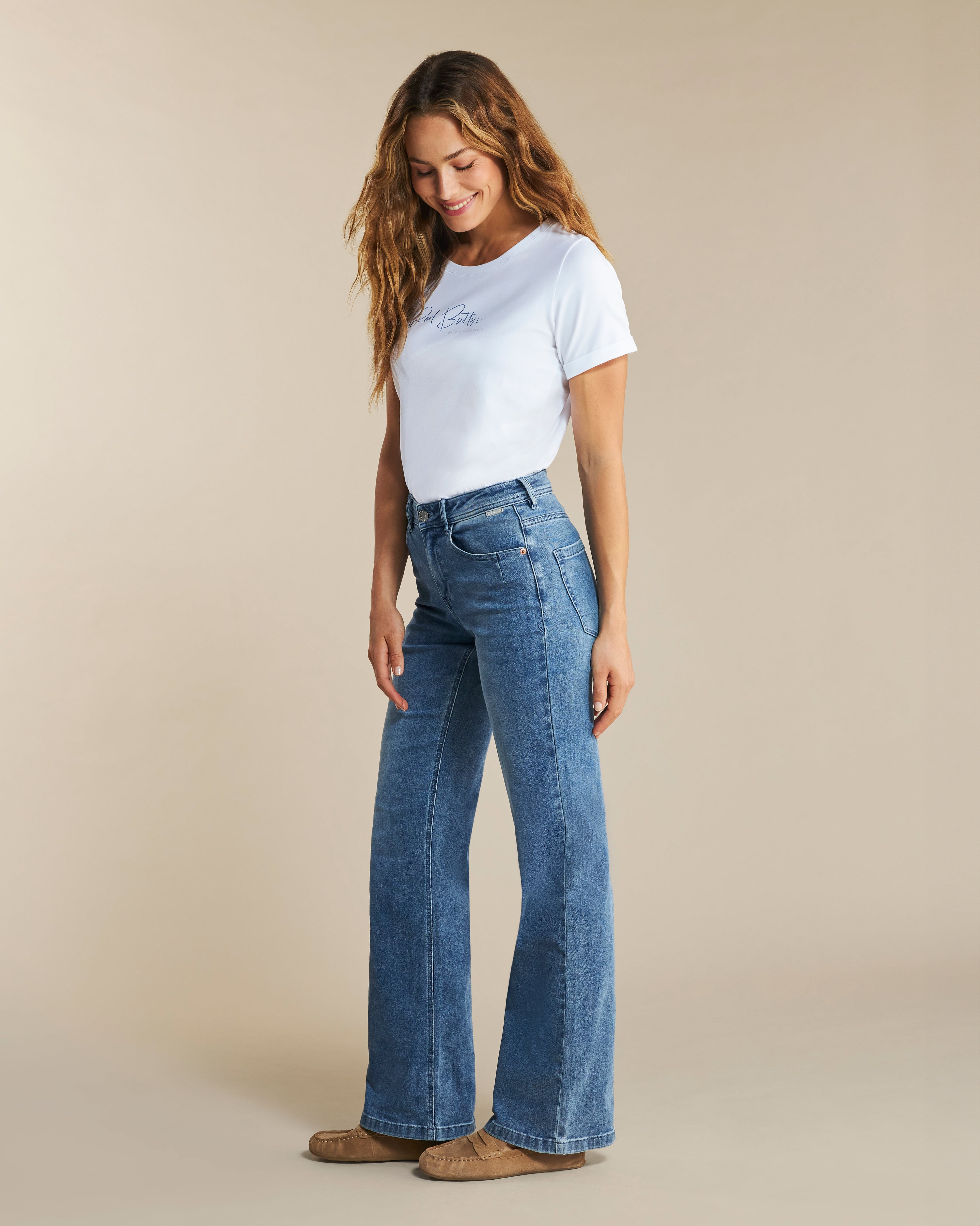 Colette Wide Jeans - Stone Used