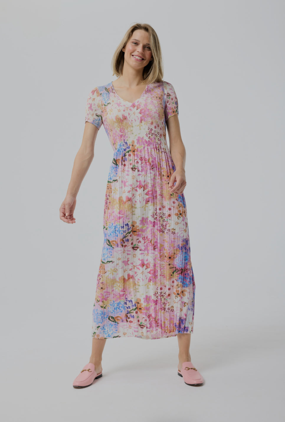 Plisse Dress - Floral
