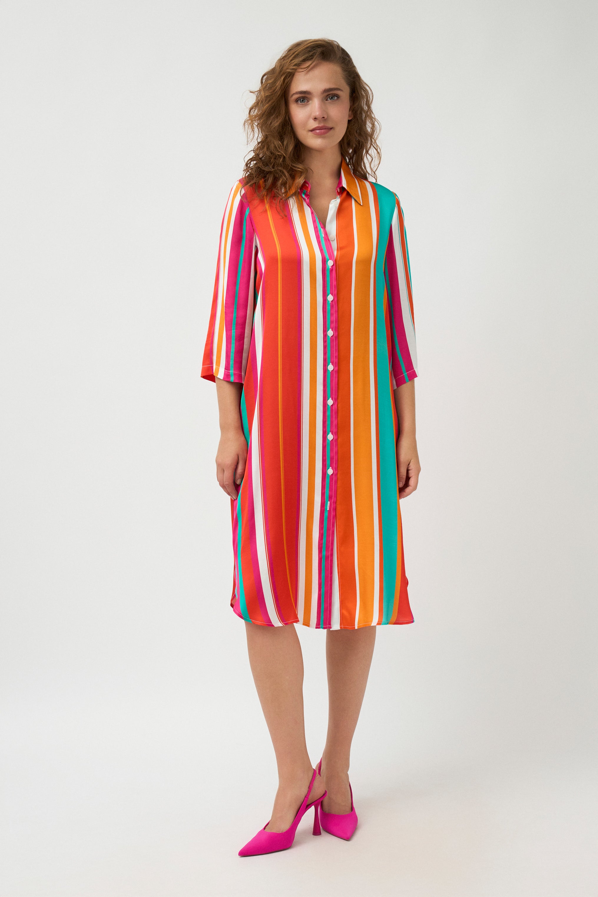 Mulan Shirt Dress - Orange