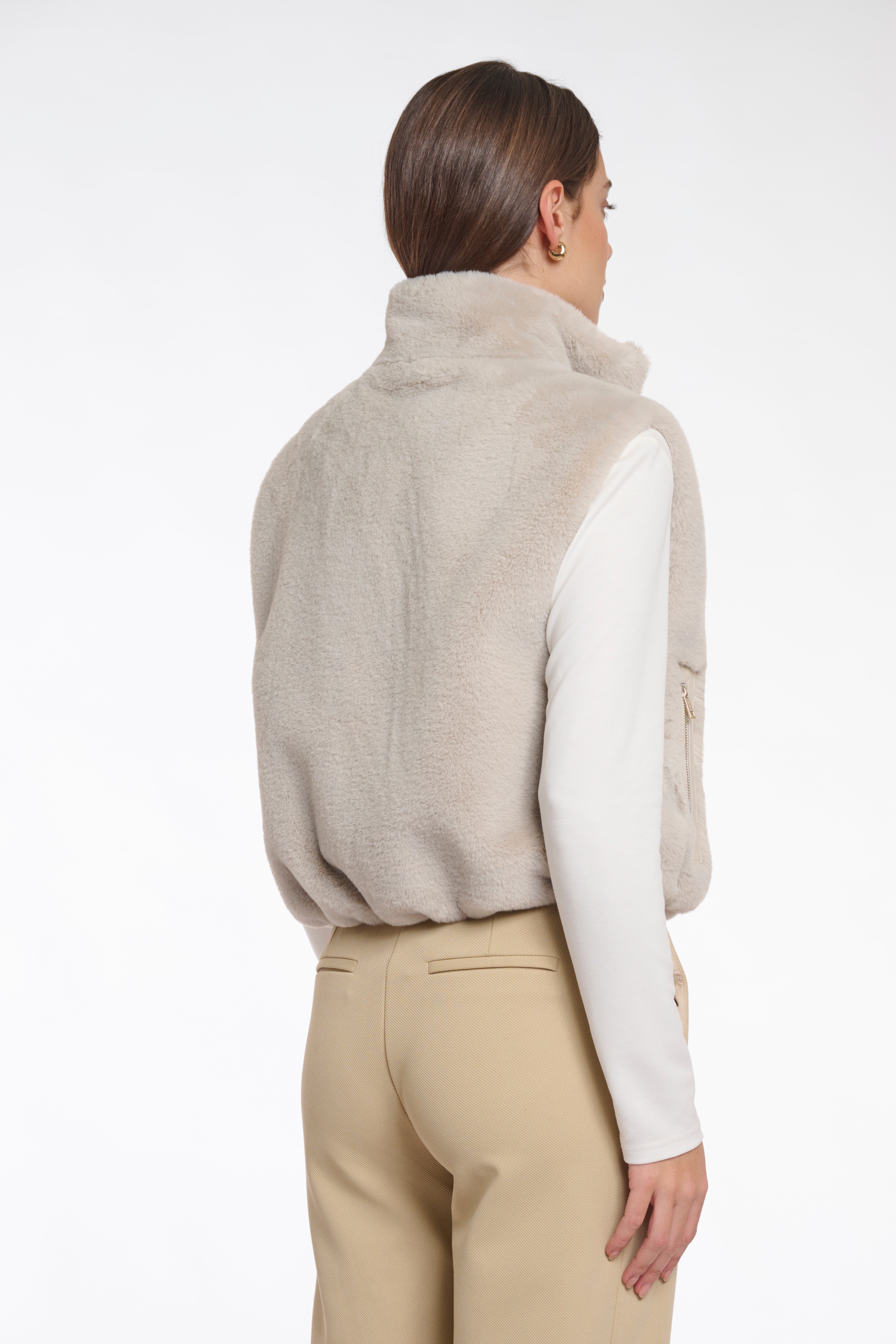 Nikki Faux Fur Gilet - Birch