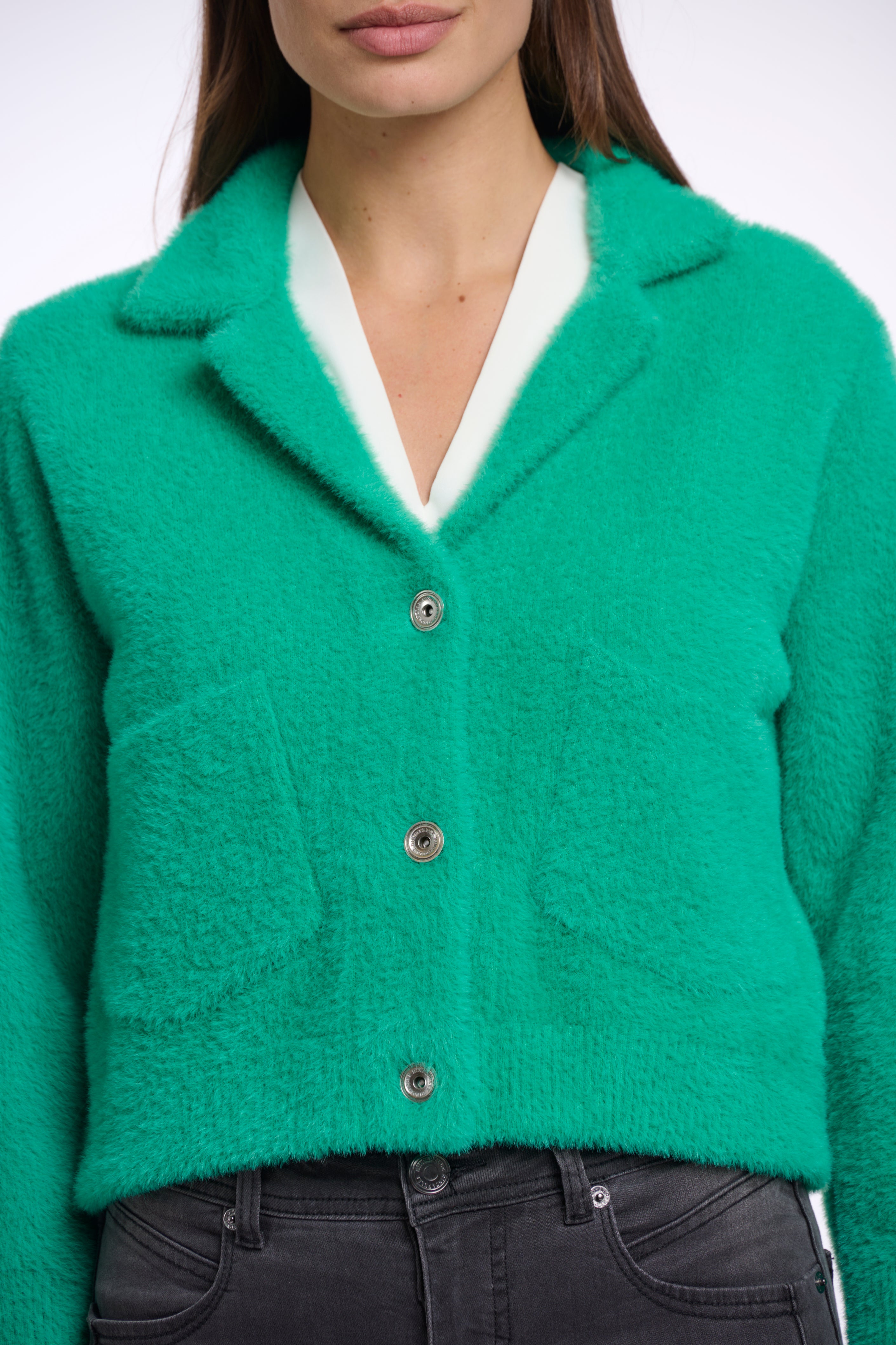 Norah Collared Cardigan - Green