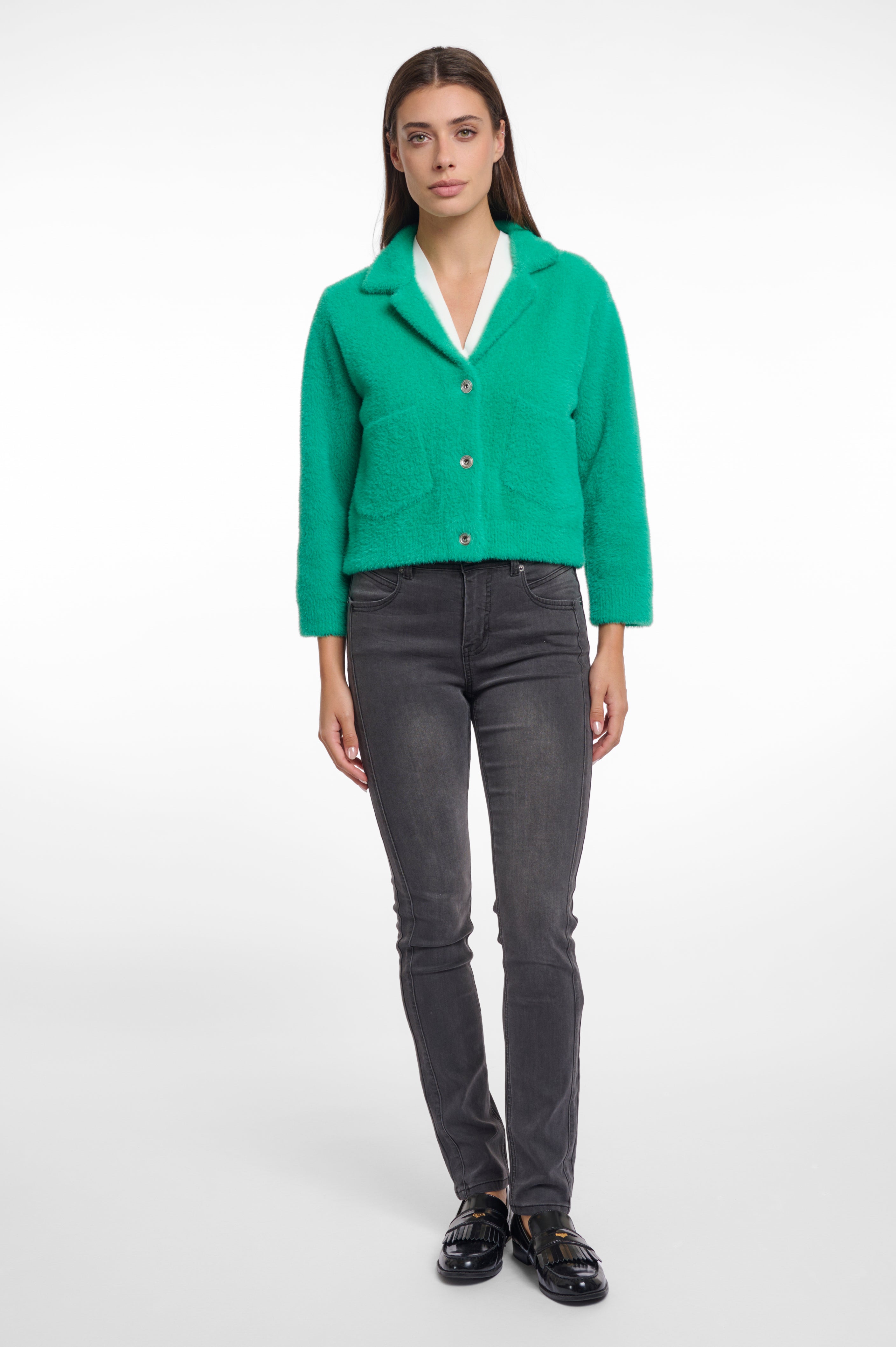 Norah Collared Cardigan - Green
