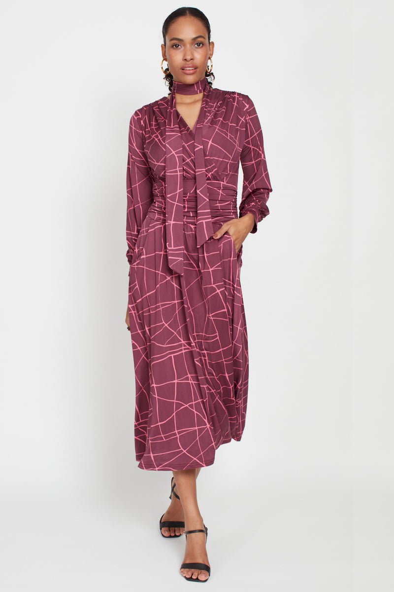 Sharon Midi Dress - Pink Mix