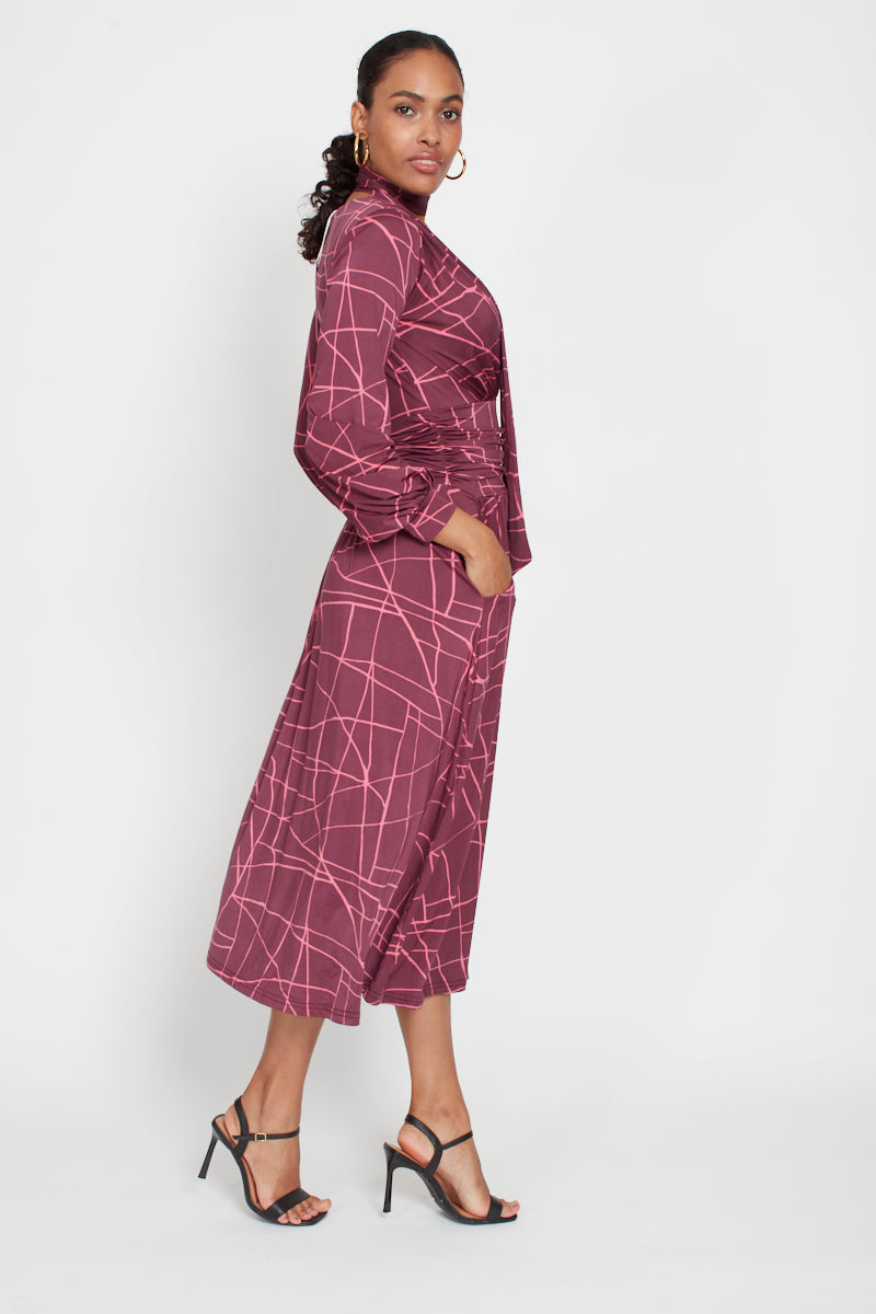 Sharon Midi Dress - Pink Mix