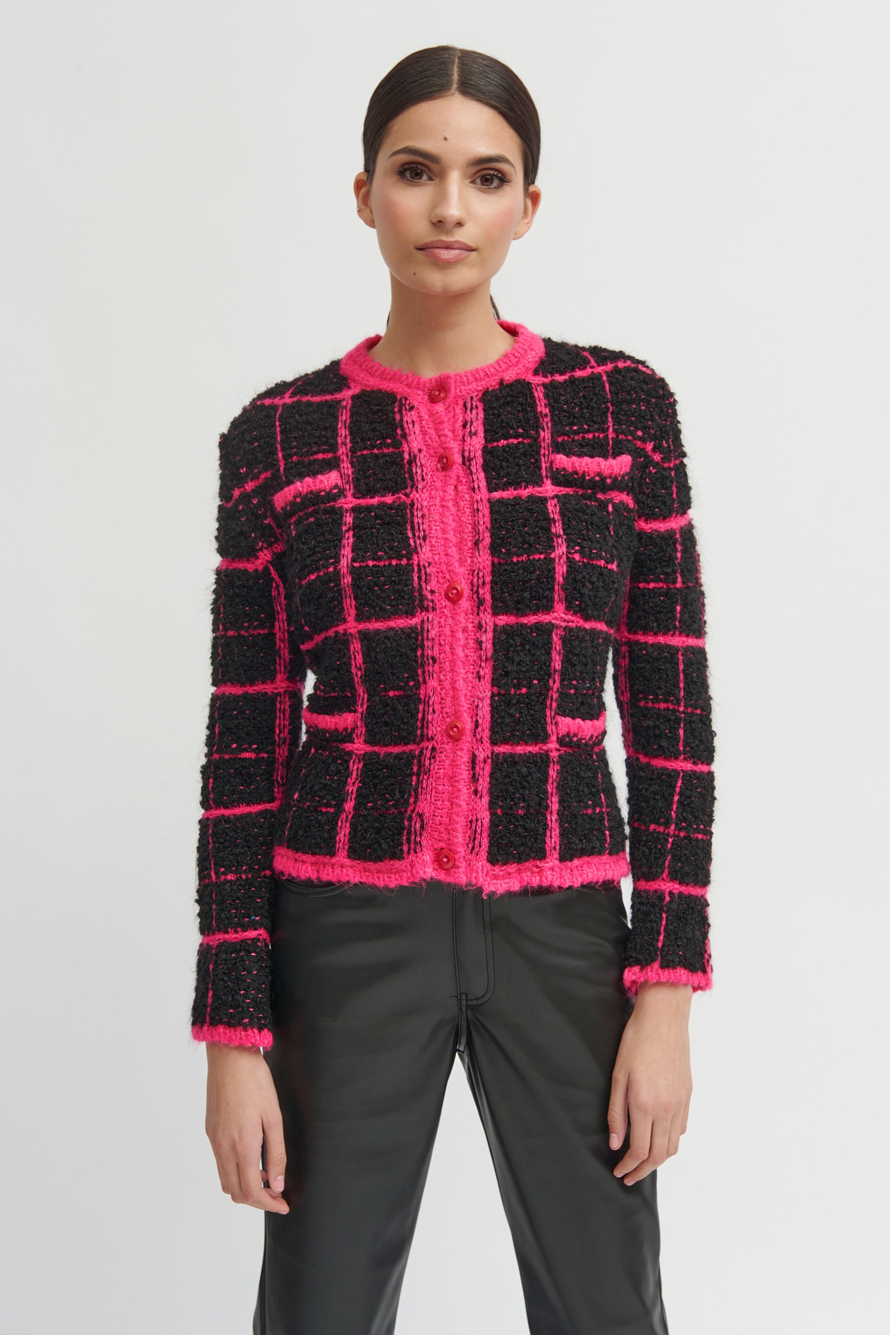Surya cardigan - Black & pink