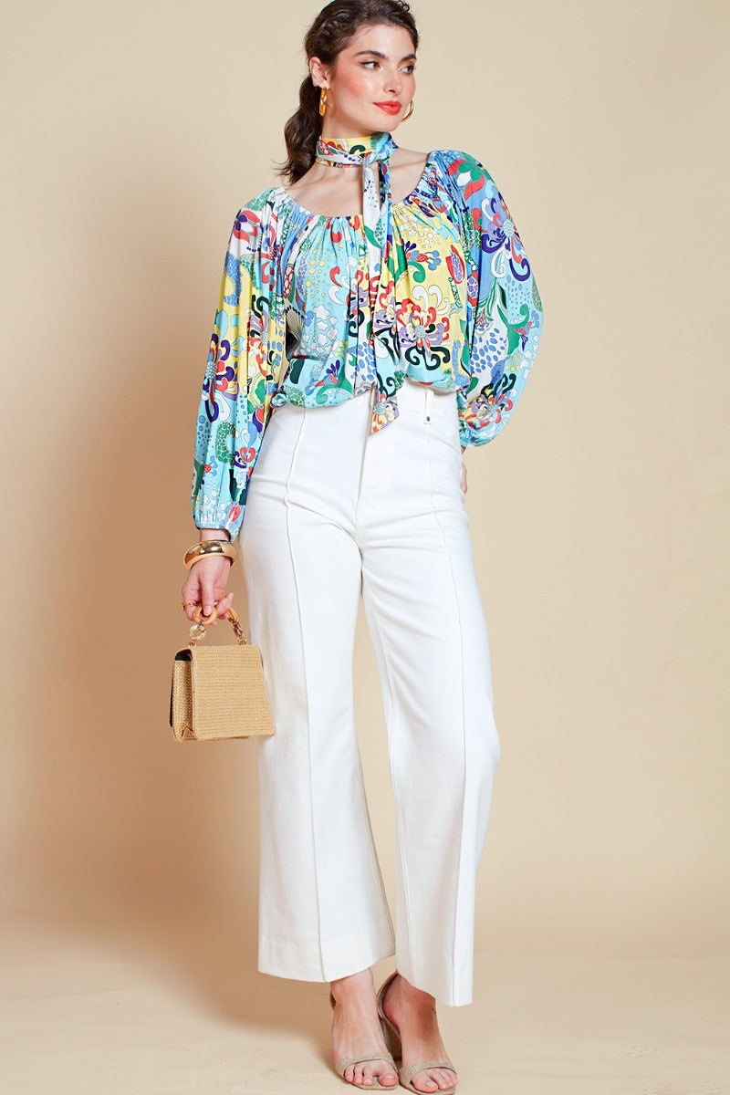 Brigitte Top - Blue Multi