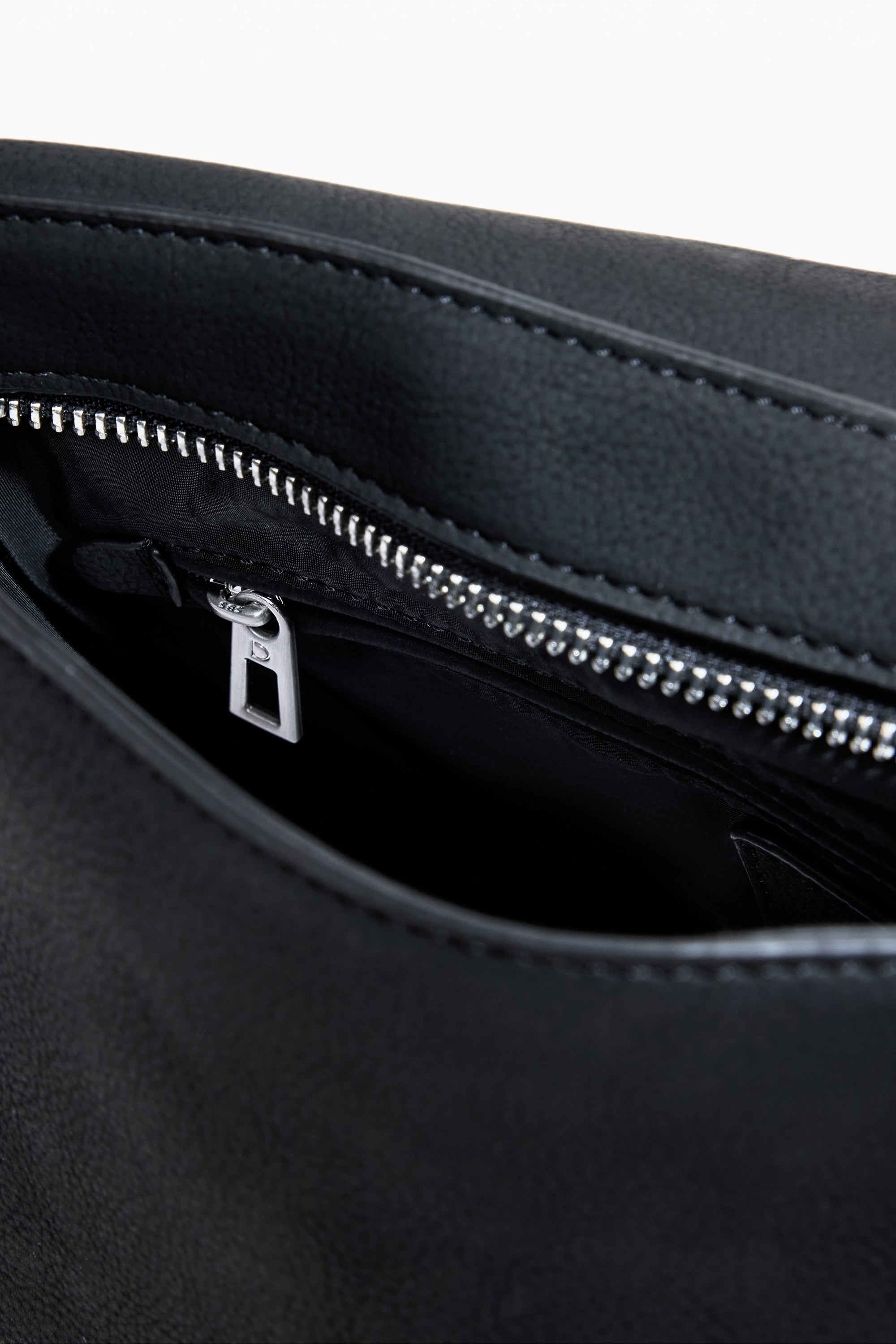 Faux Suede Studded Bag - Black