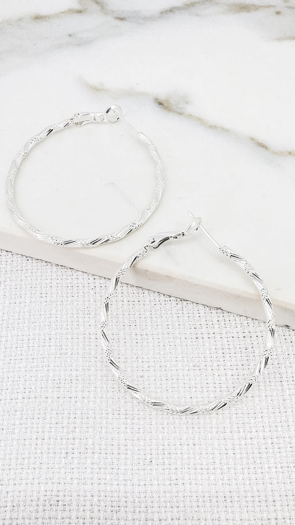 Twisted Hoops in Silver