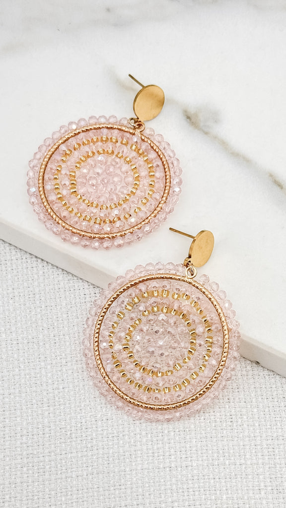 Jewelled Hoops in Pink