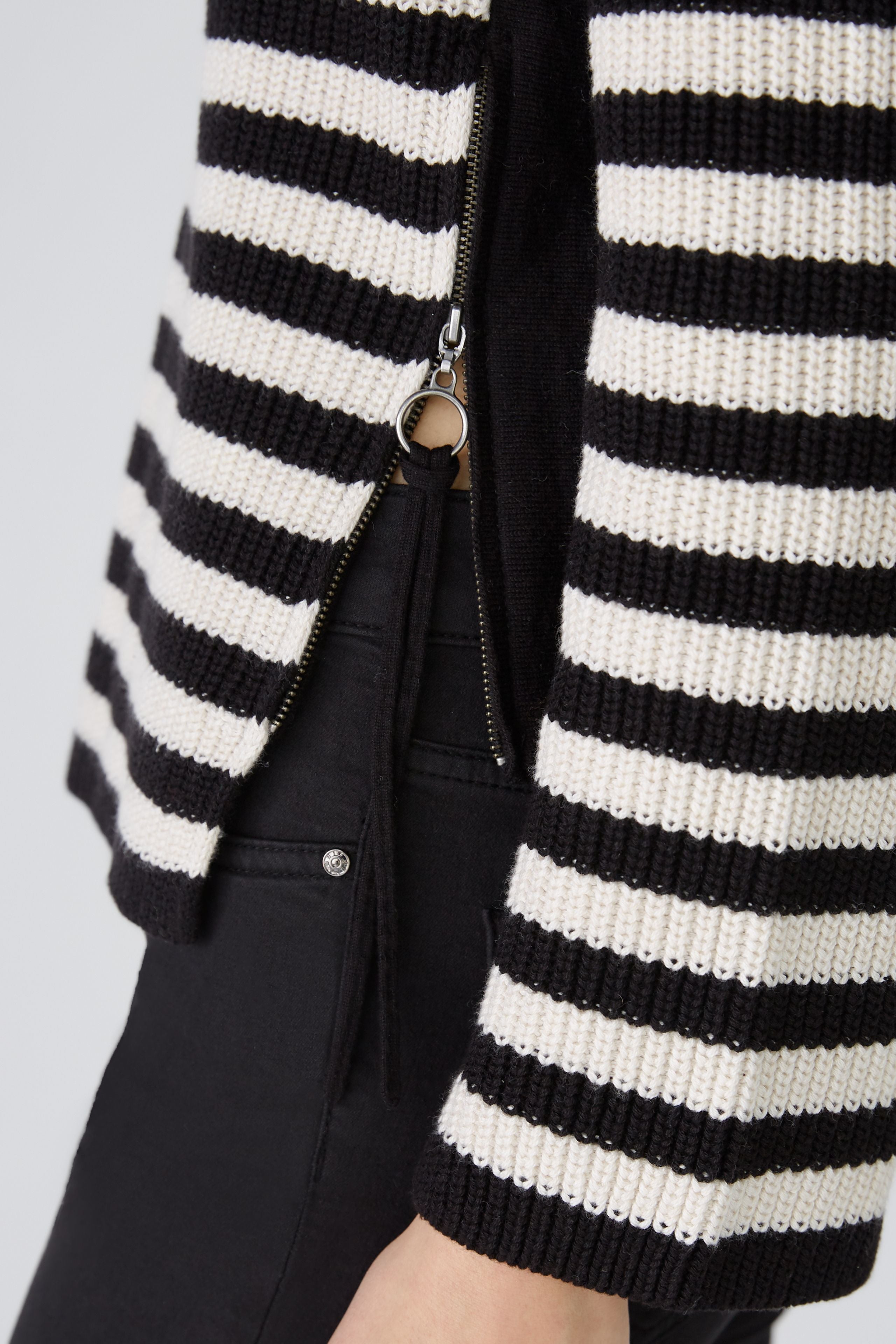 Striped Knit Jumper - Black