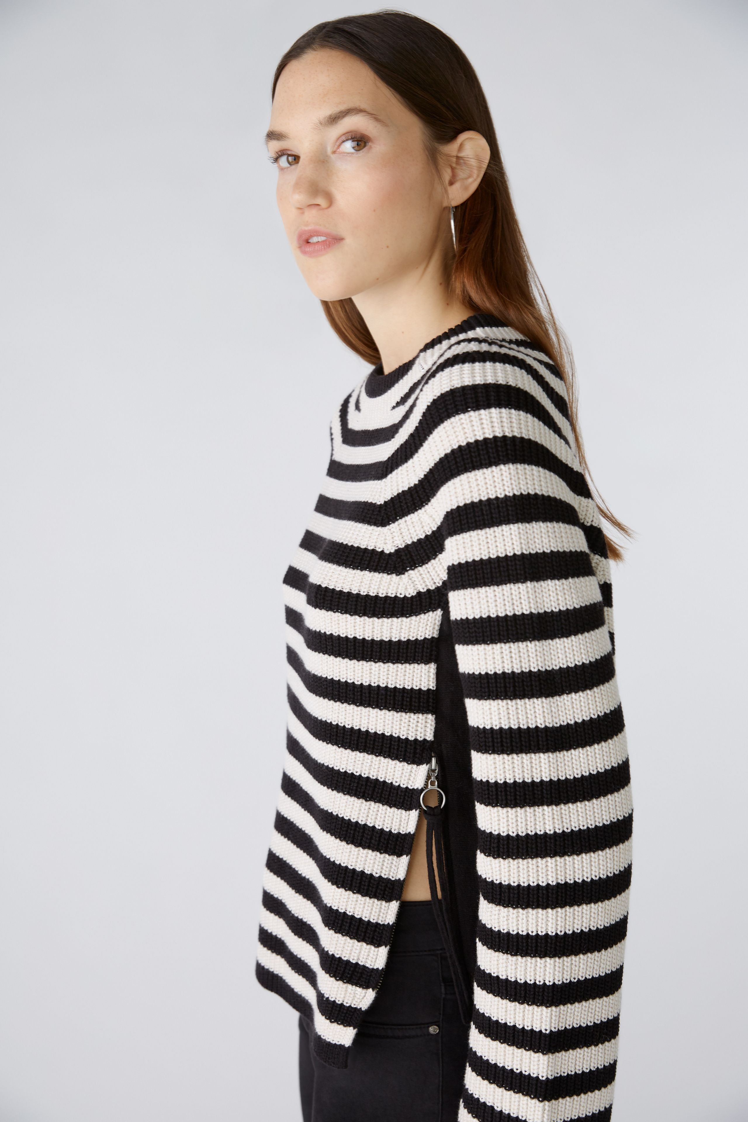 Striped Knit Jumper - Black