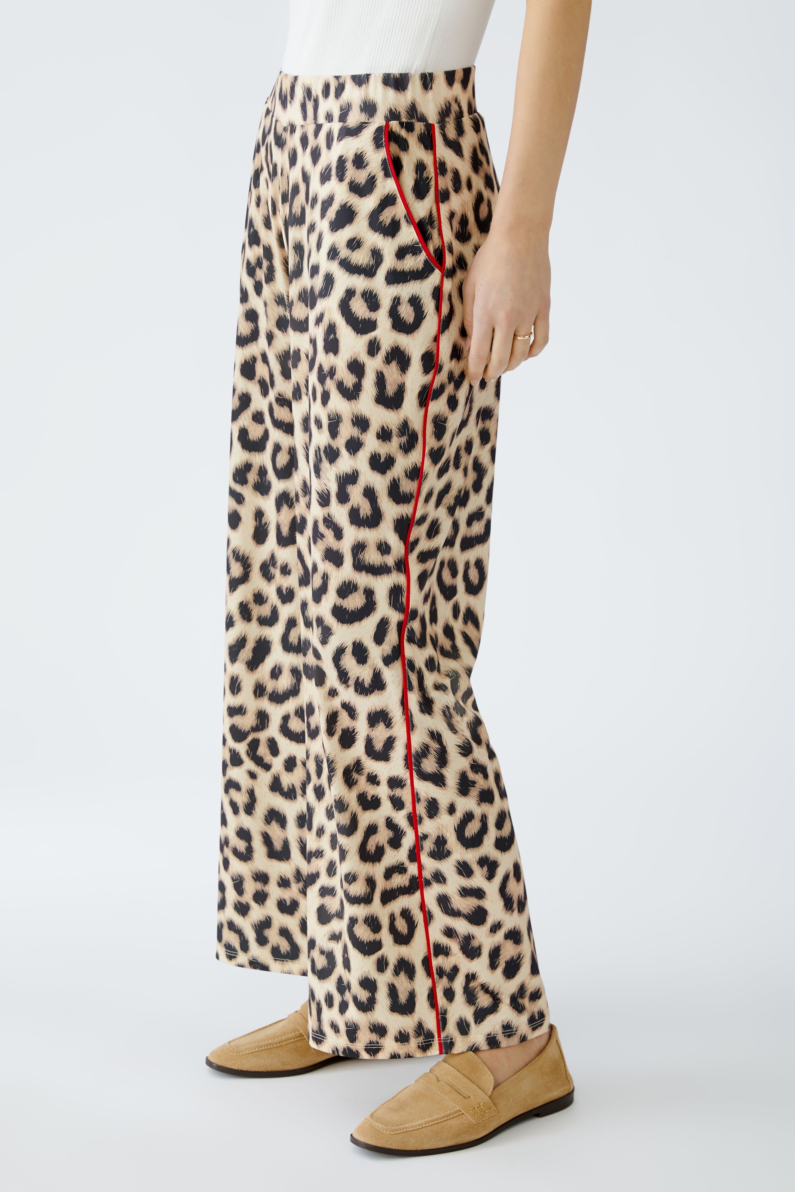 Wide Leg Trousers - Leopard Print