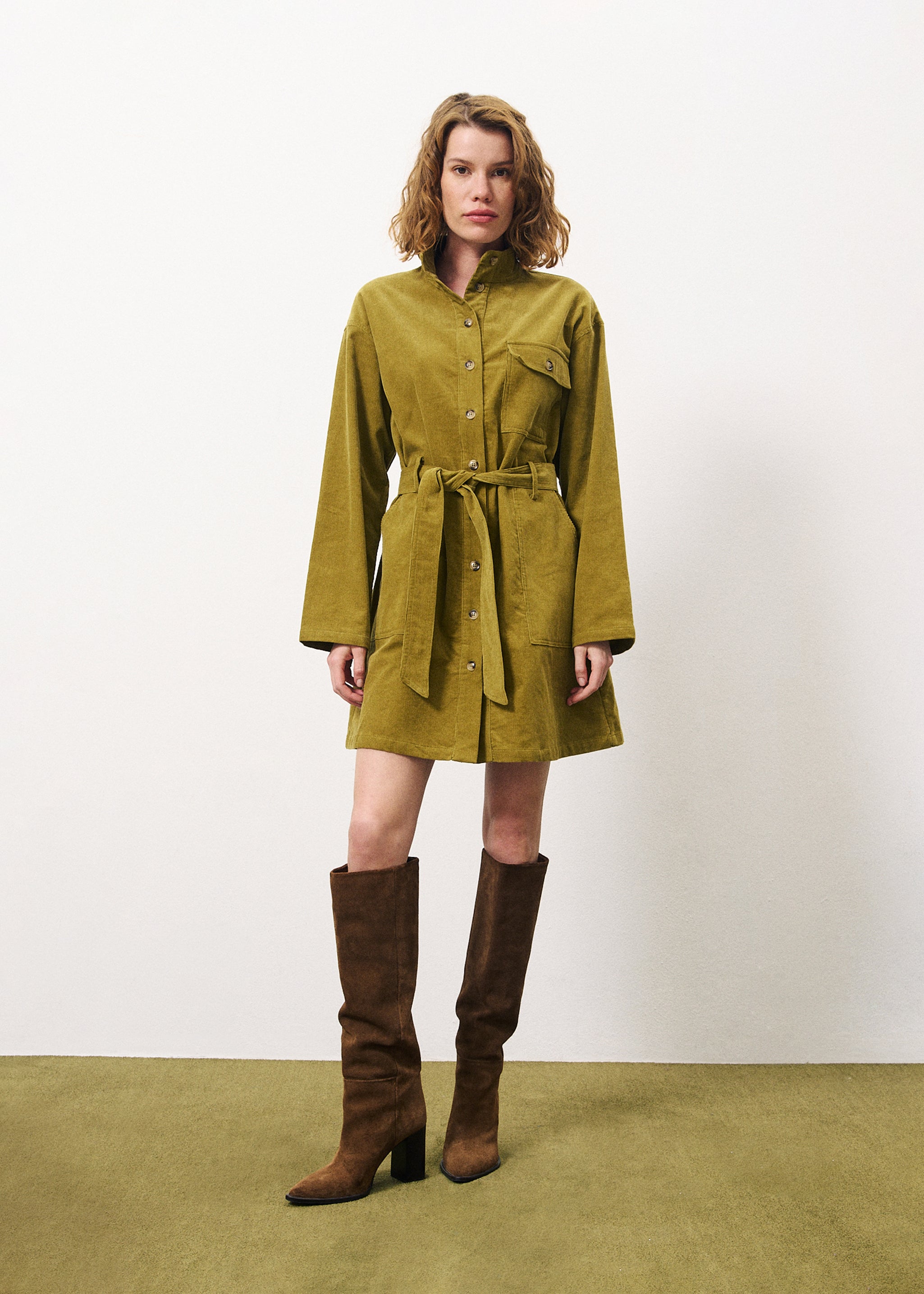 Cloelia Dress - Khaki