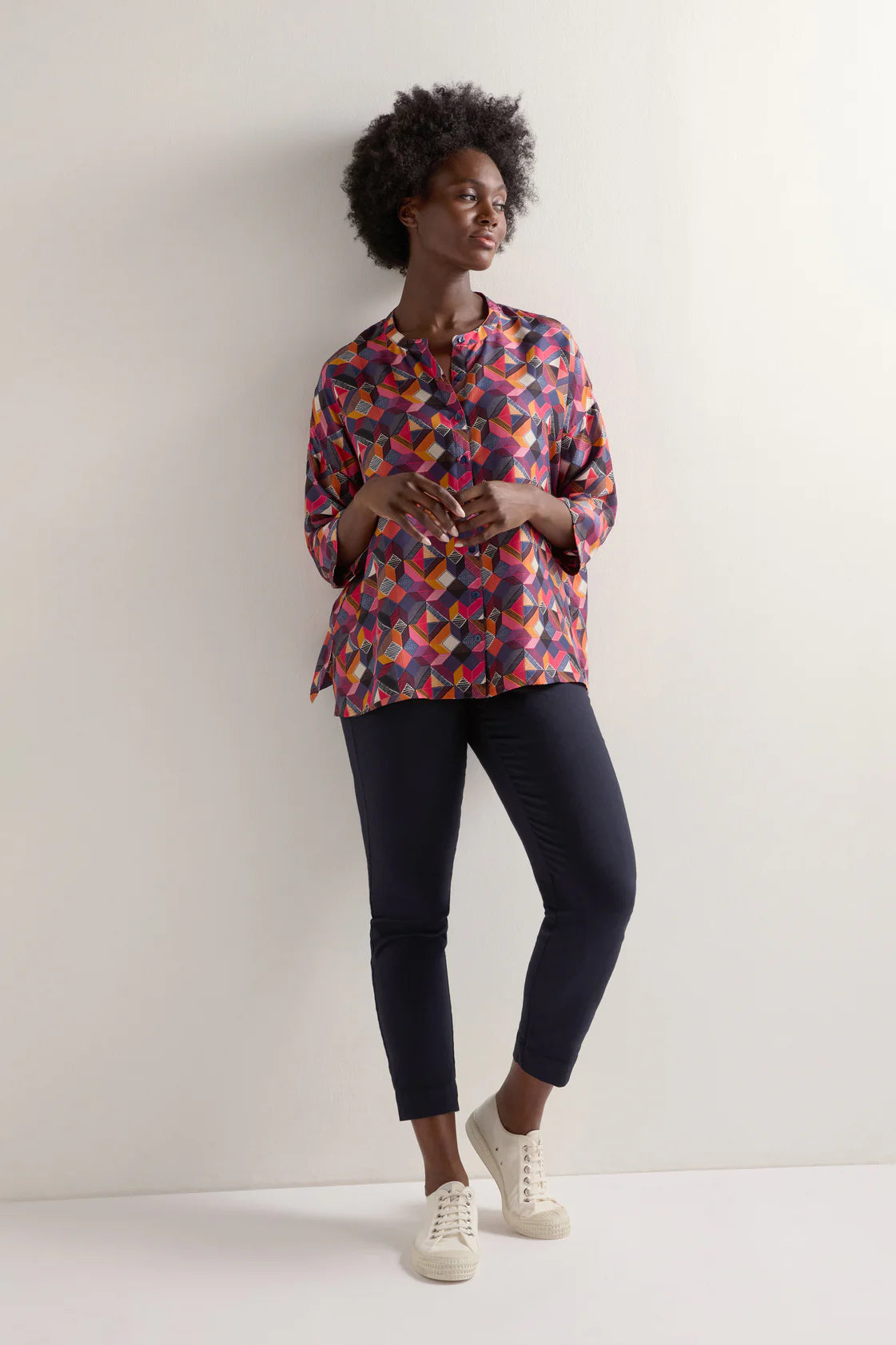 Small Stitched Squares Shirt - Multi