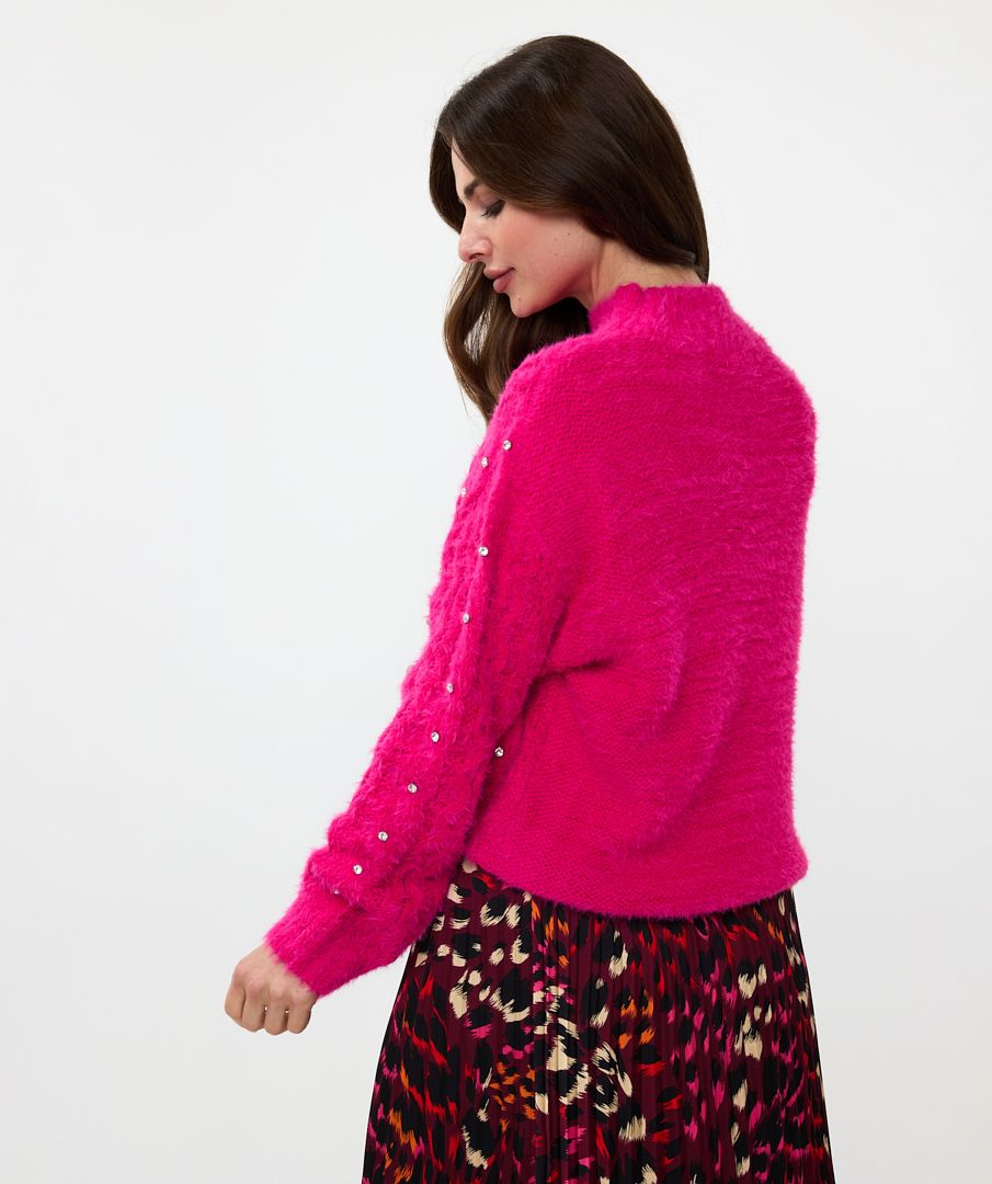 Sweater Cable Stones - Cerise Pink