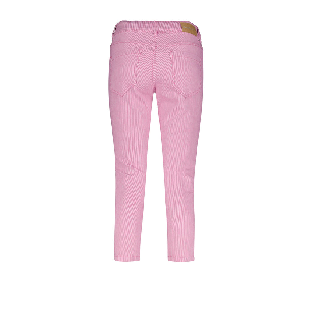 Suze Cropped Jeans in Pink Stripe