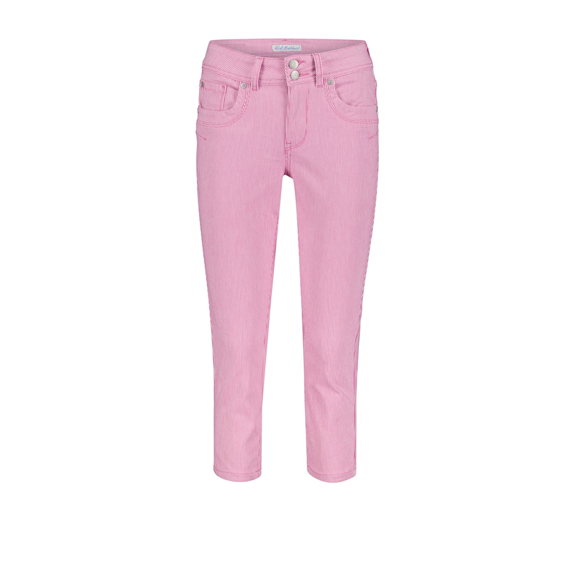 Suze Cropped Jeans in Pink Stripe
