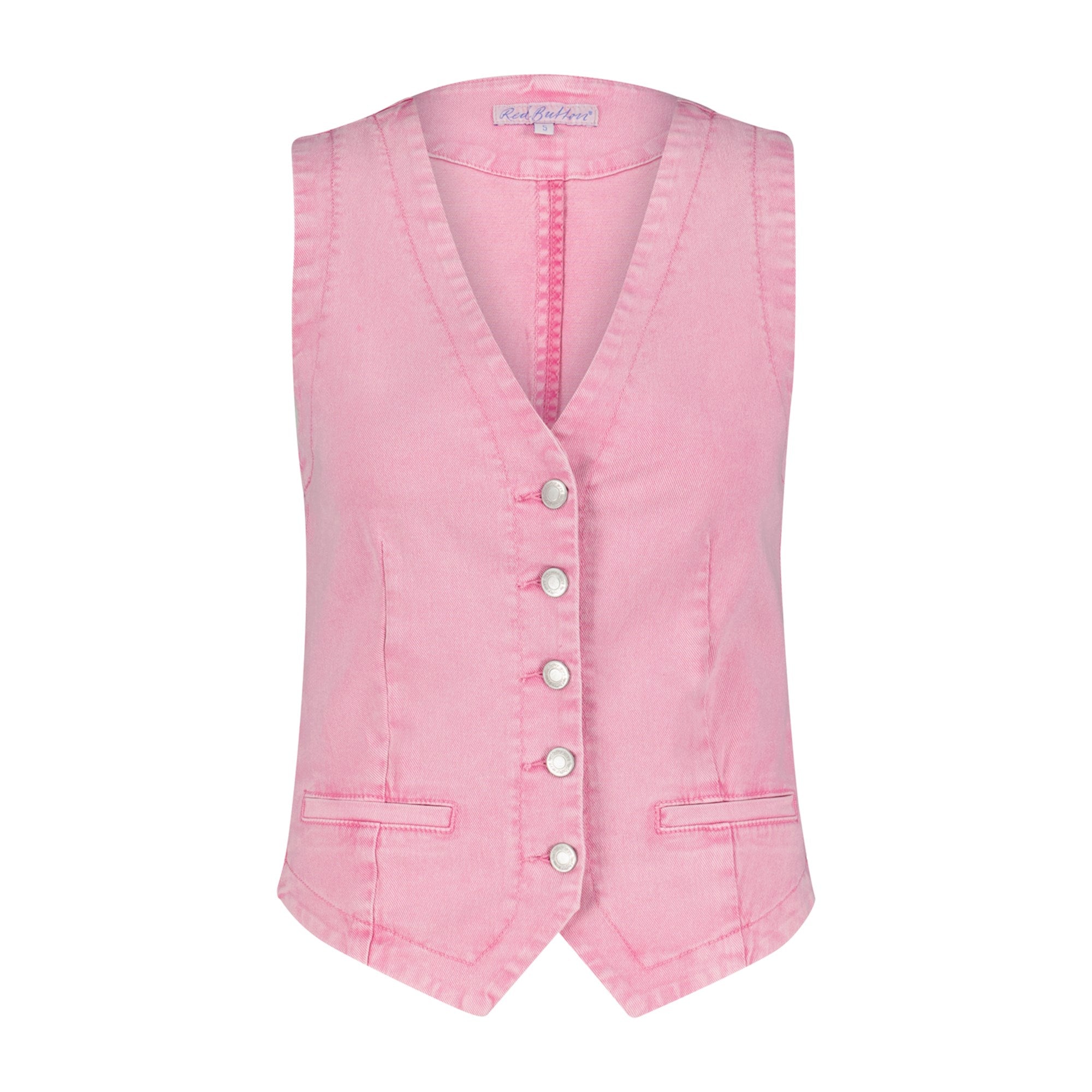 Denim Waistcoat in Pink