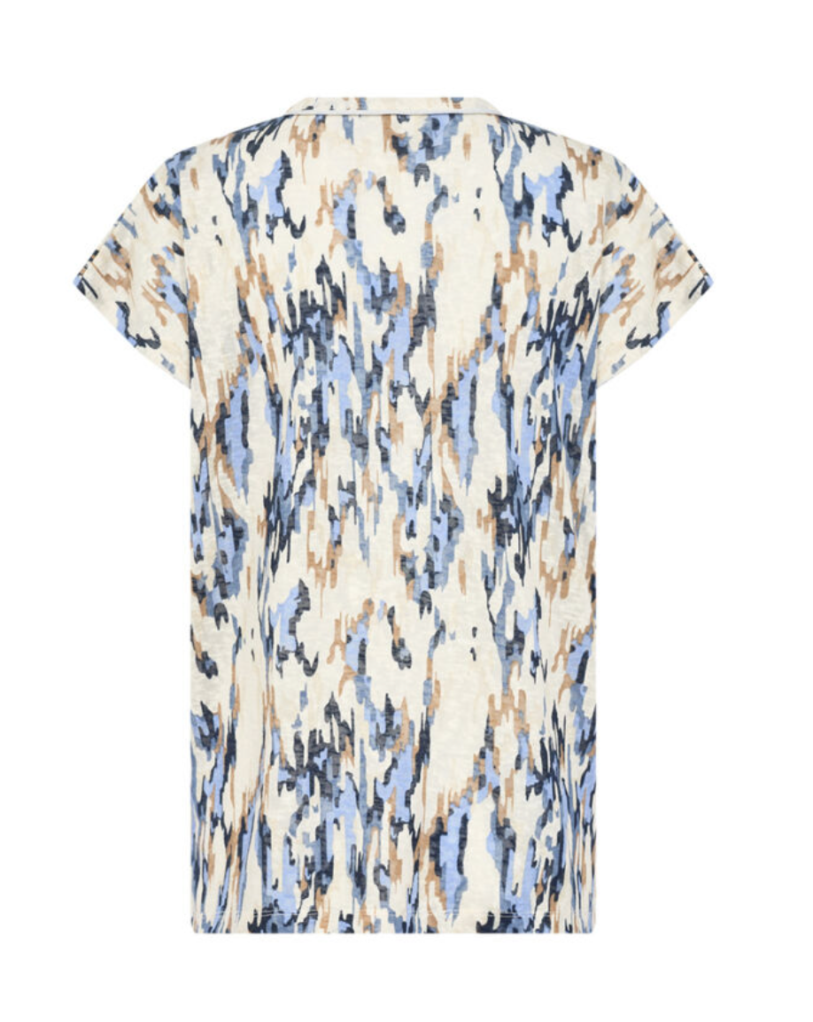 Aretha Top - Cream/Blue